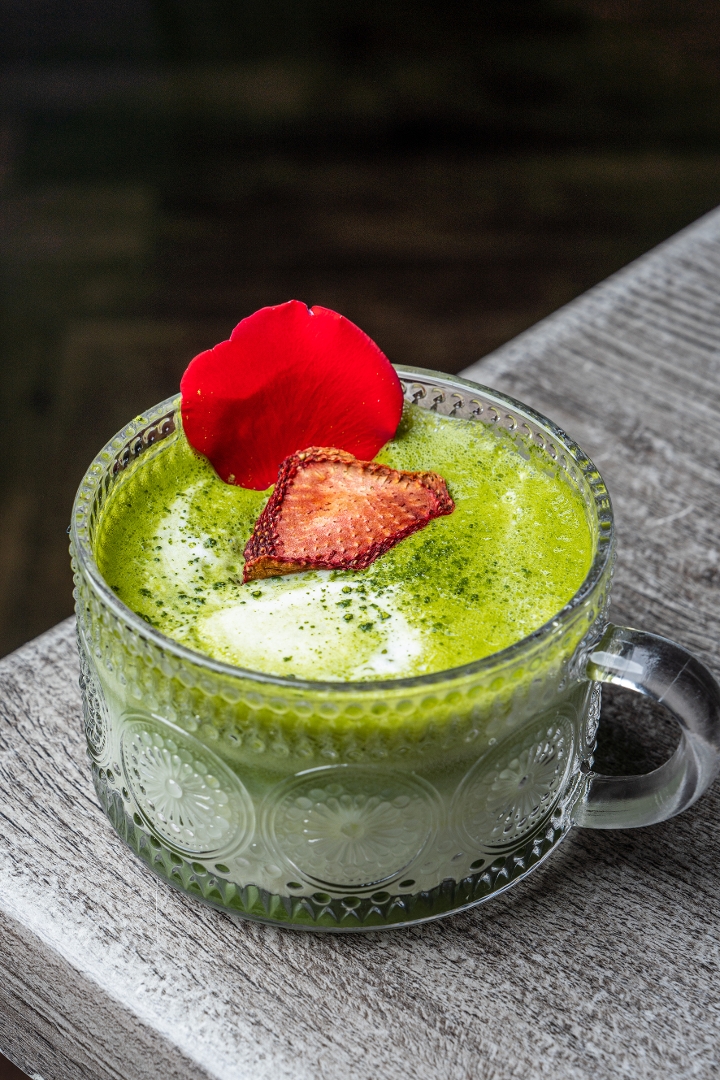 Strawberry Macha Latte