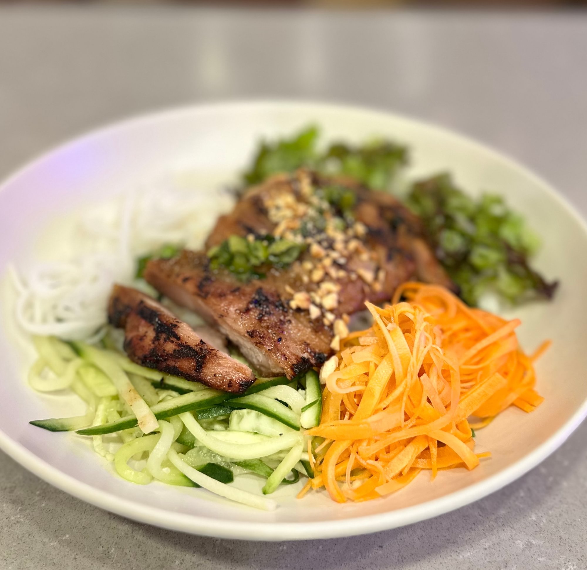 Chicken Banh Hoi (woven vermicelli)