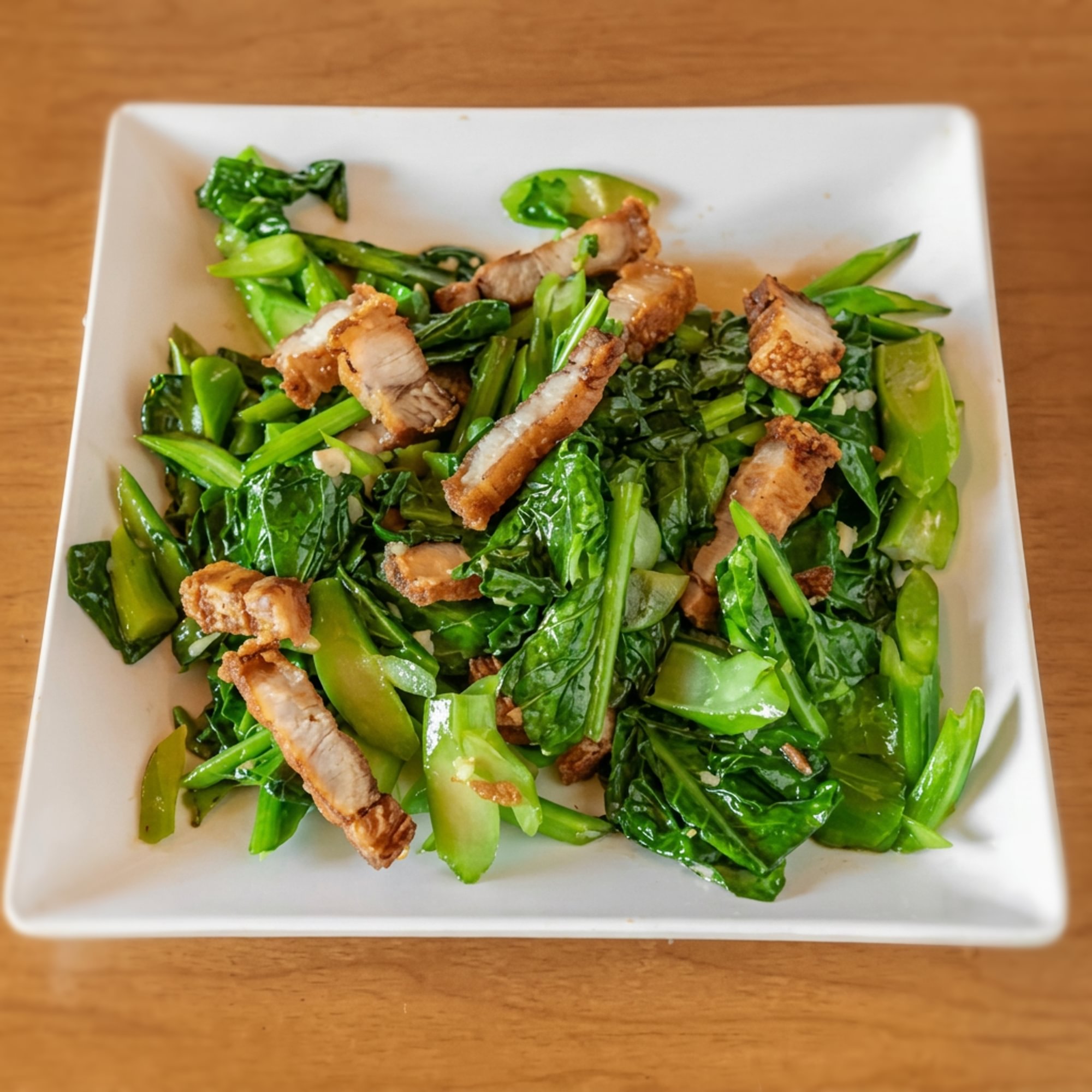 Chinese Broccoli with Moo Krob