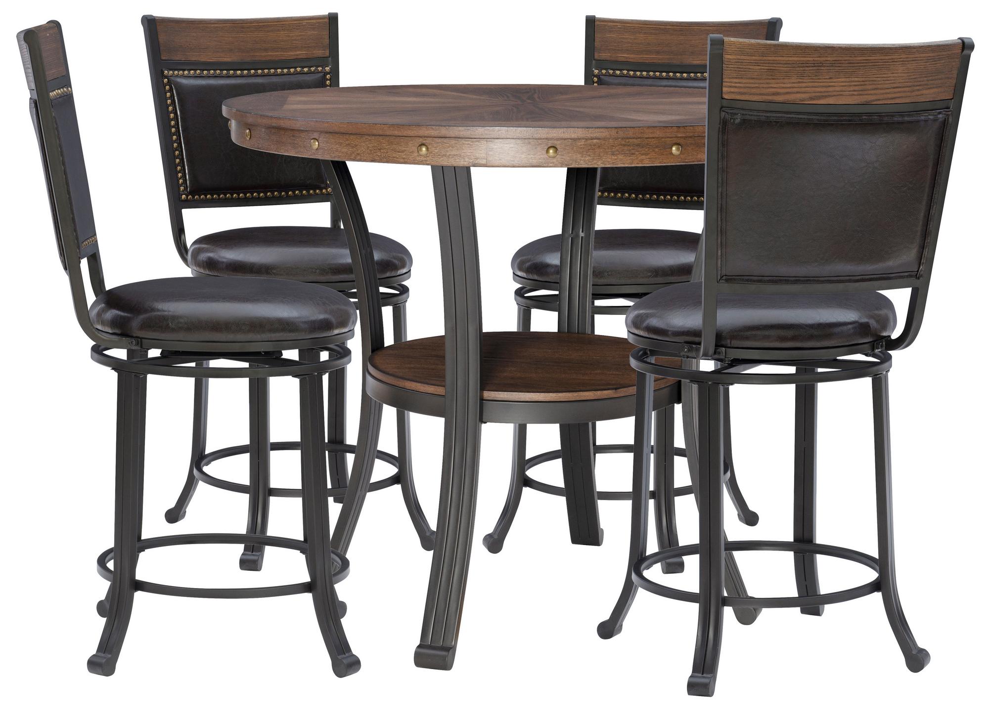 5-Piece Franklin Brown Counter Dining Set