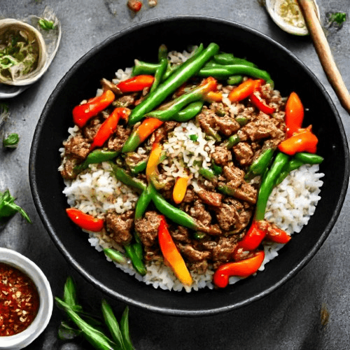 C14. StirFry Lemongrass Pork w/ Rice (Com Heo Xao Xa)