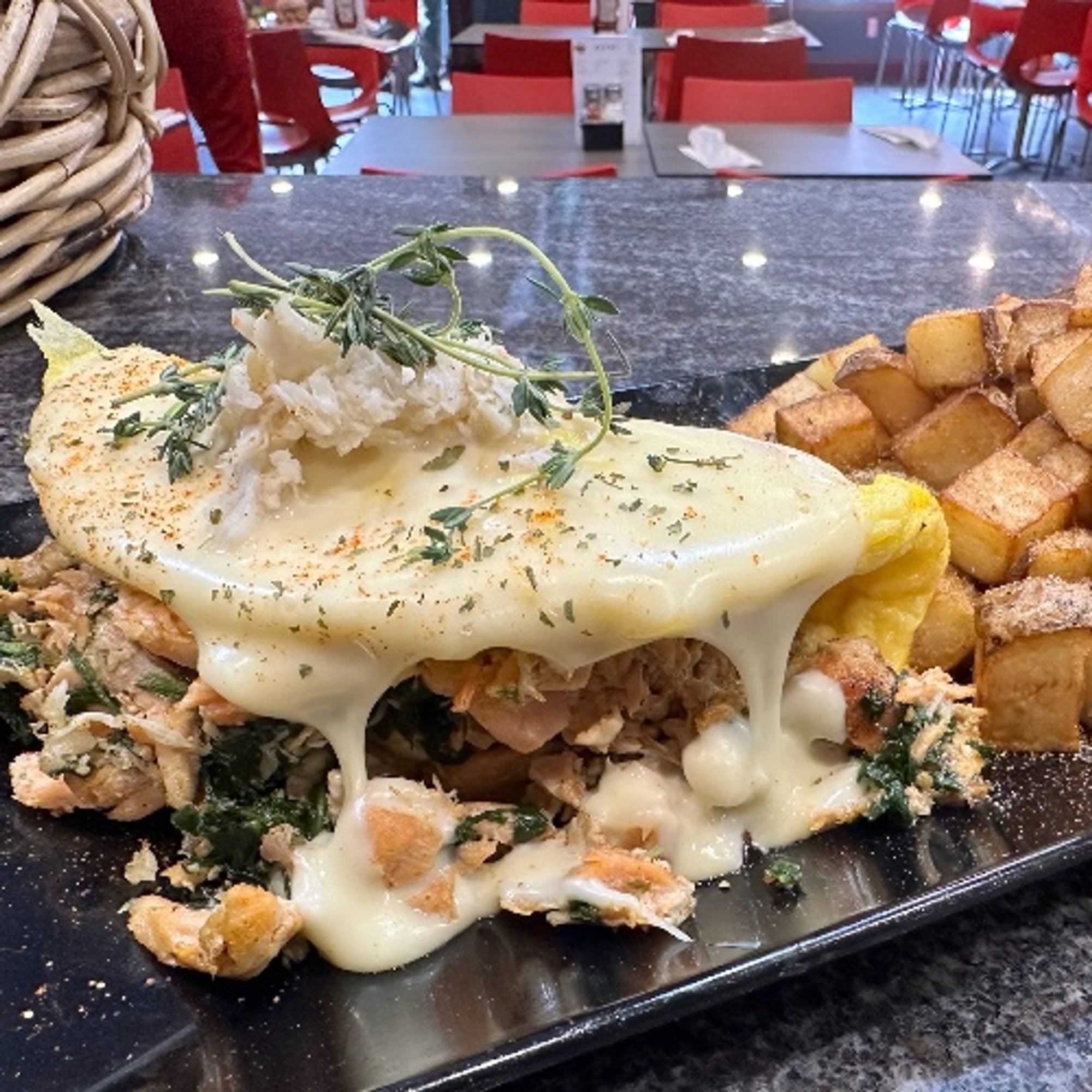 Seafood & Spinach Omelette