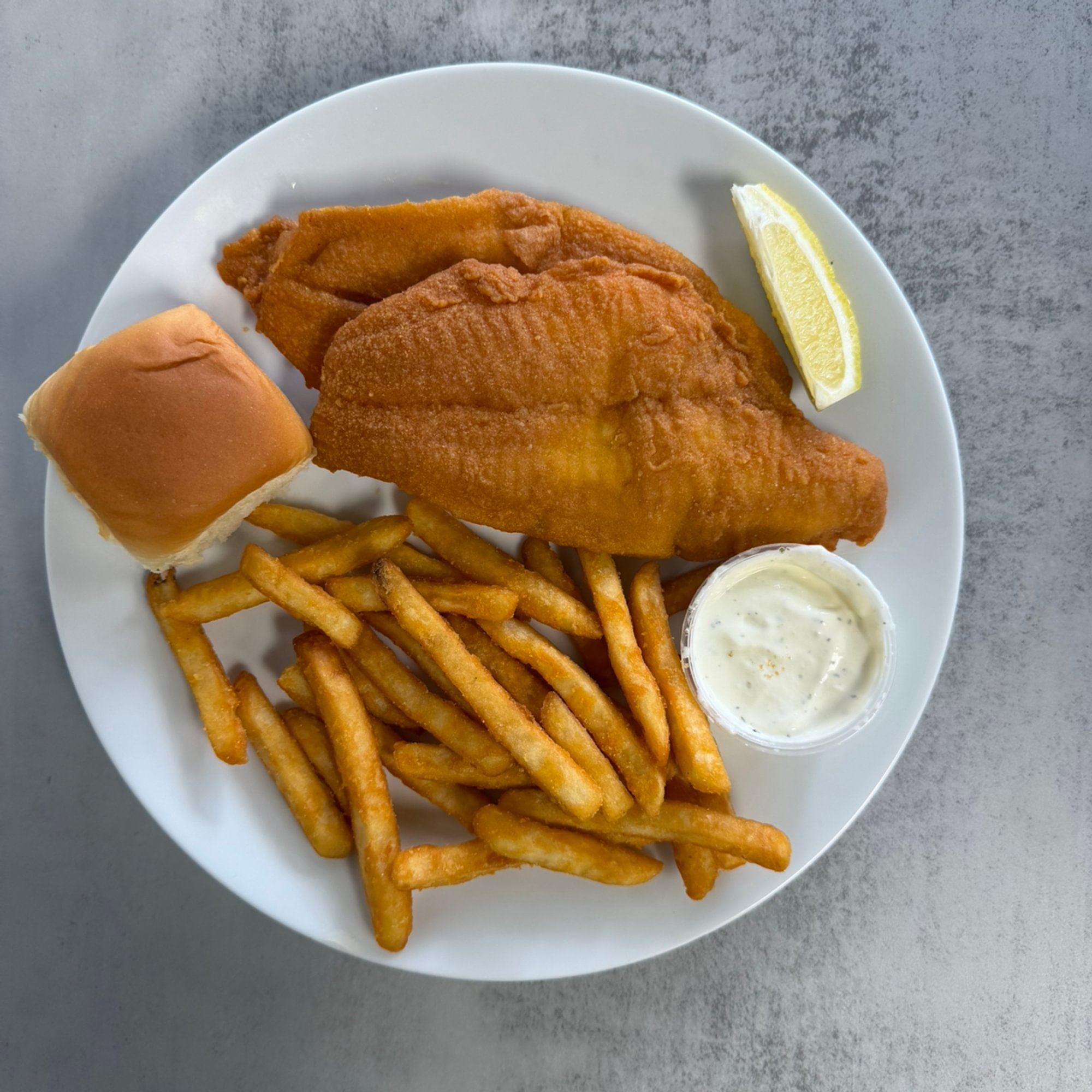 2 PCs Fish with roll Fries 