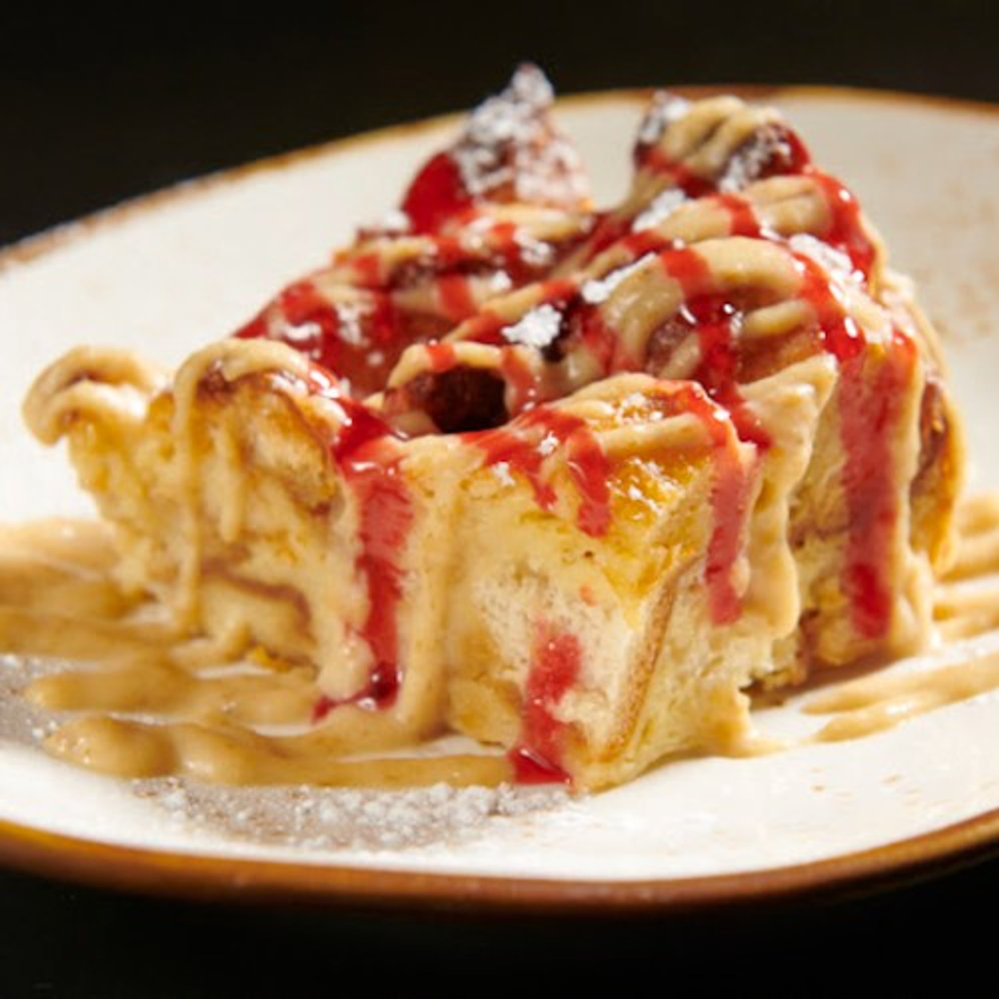 White chocolate bread pudding