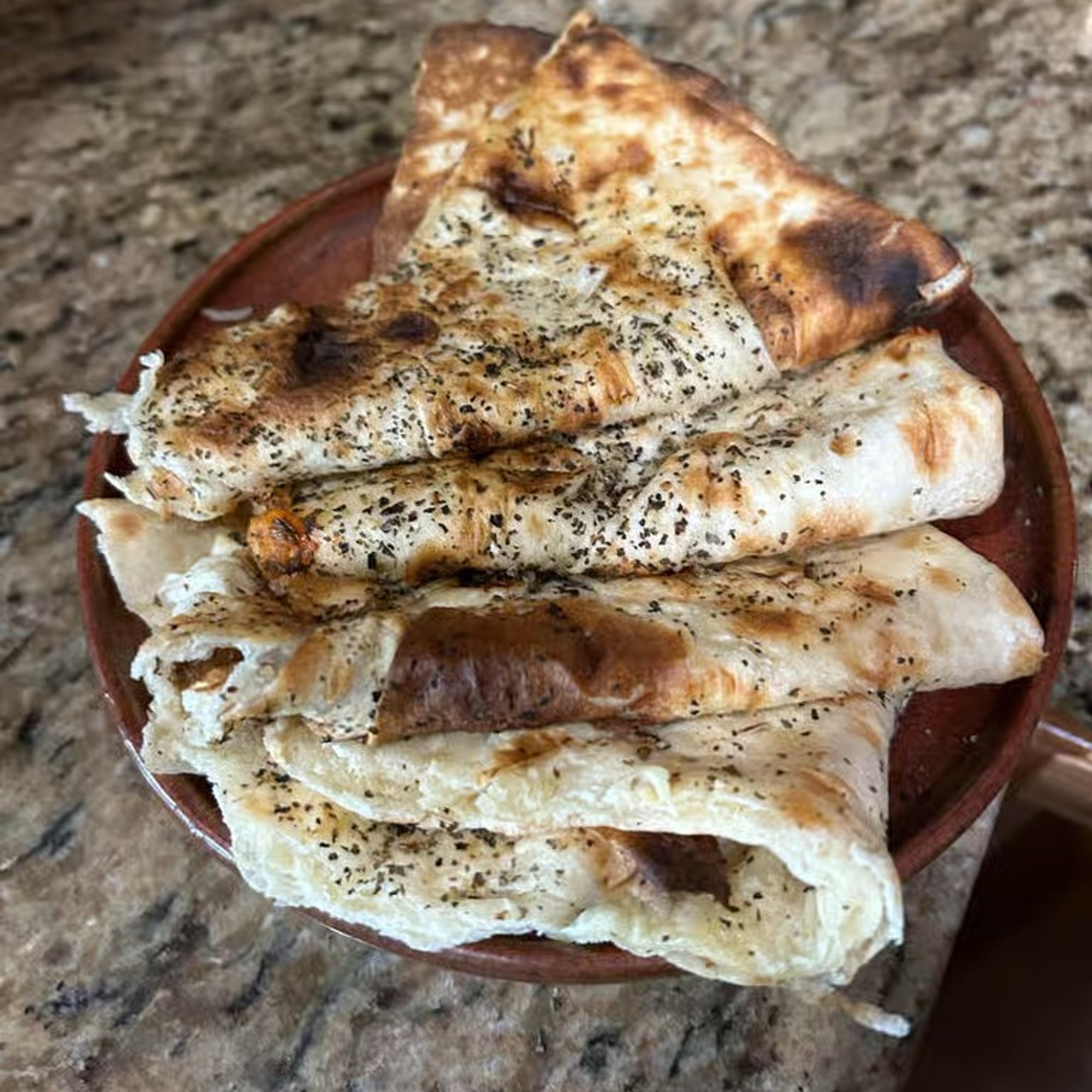 Garlic basil naan