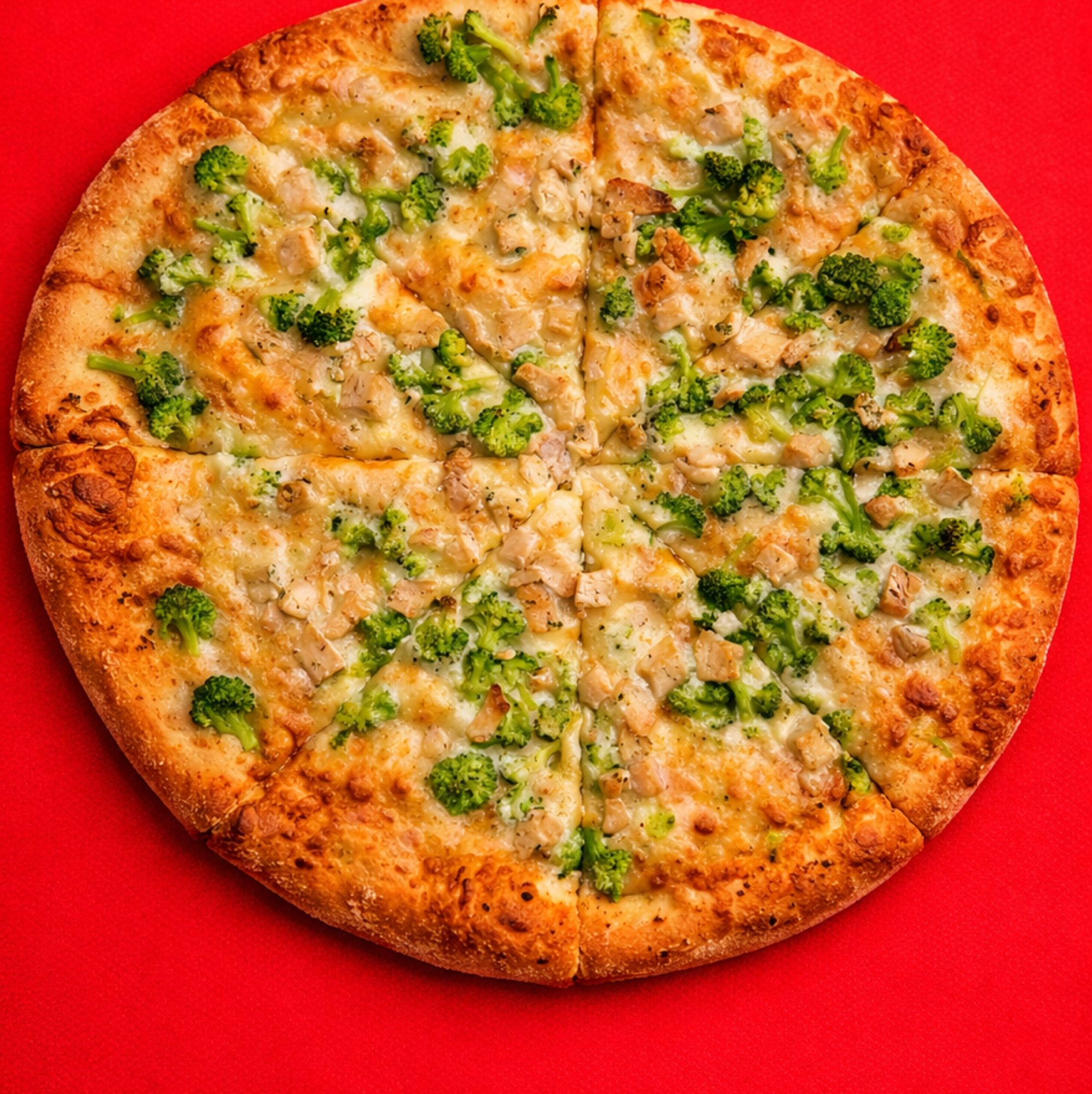White Chicken Broccoli Pizza