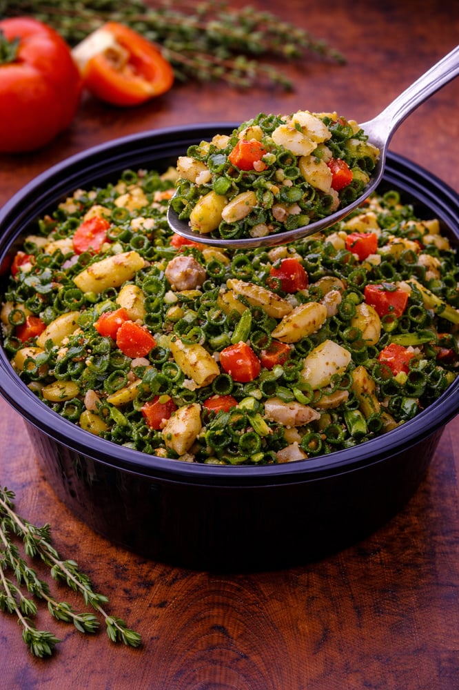 Callaloo and saltfish - 1 spoon