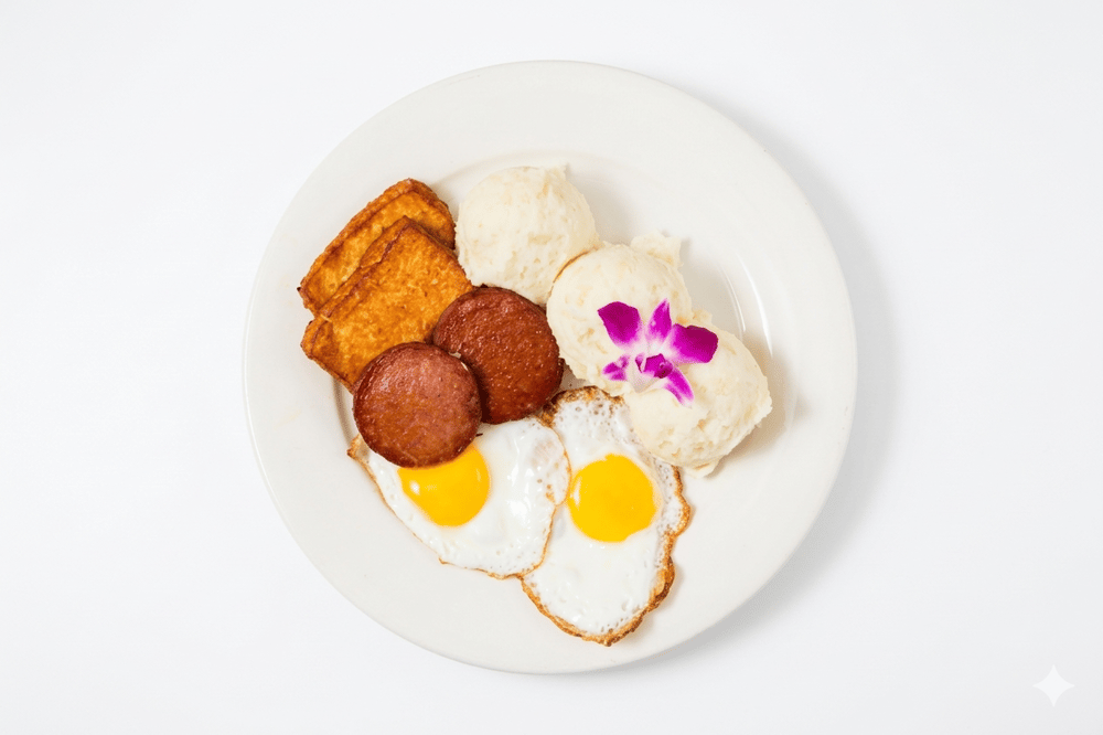 Pure de papas con Huevos, Queso y Salami