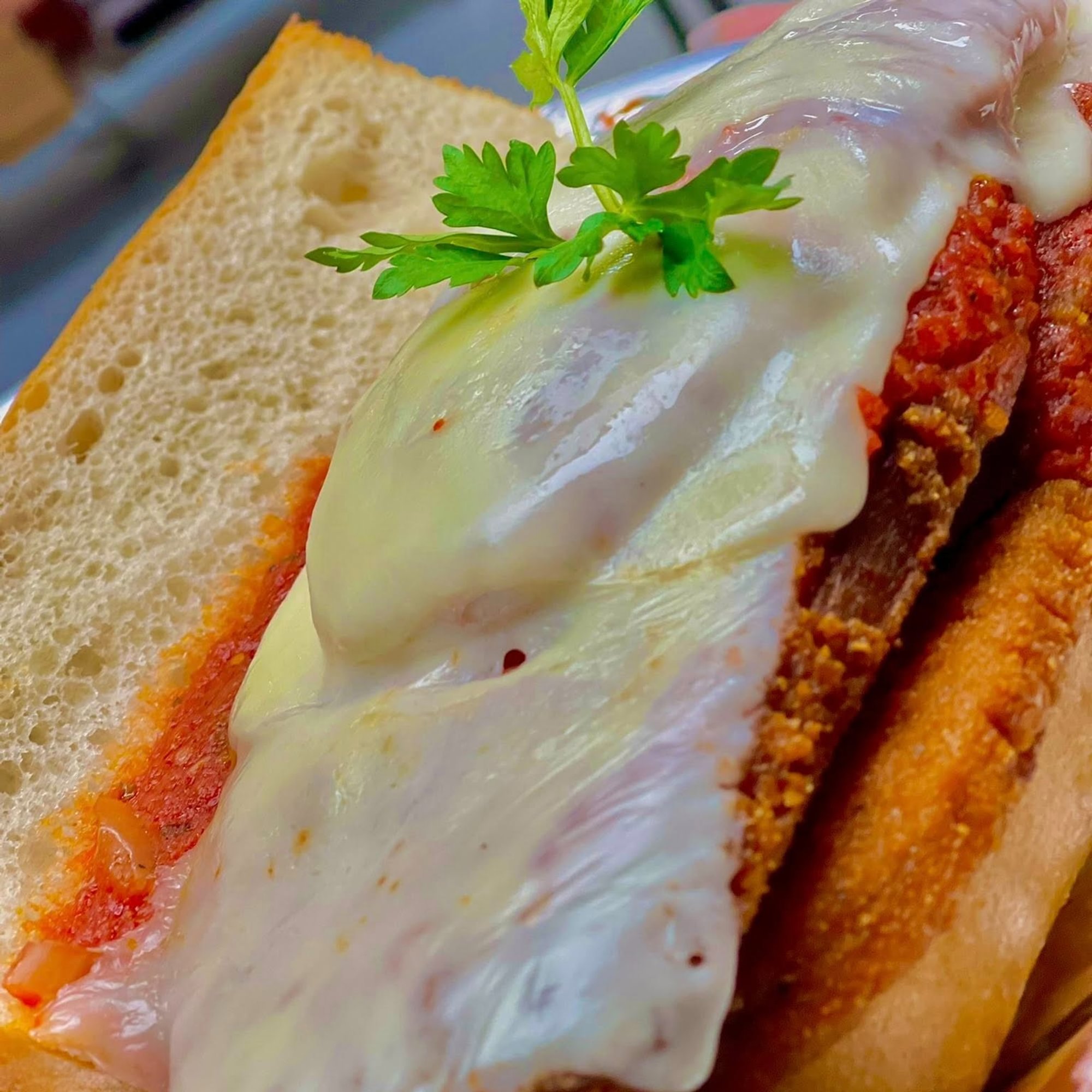 Eggplant Parmigiana Sandwich