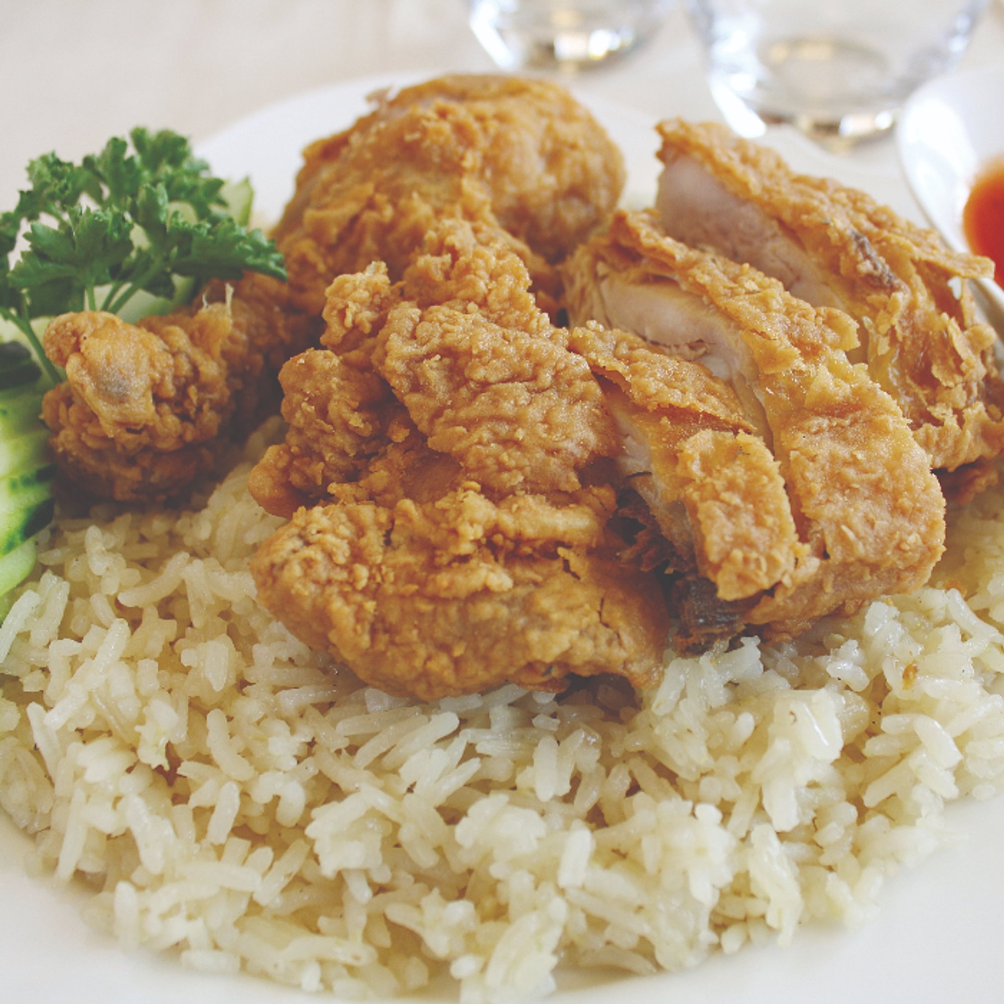 40. Crispy Chicken over Rice