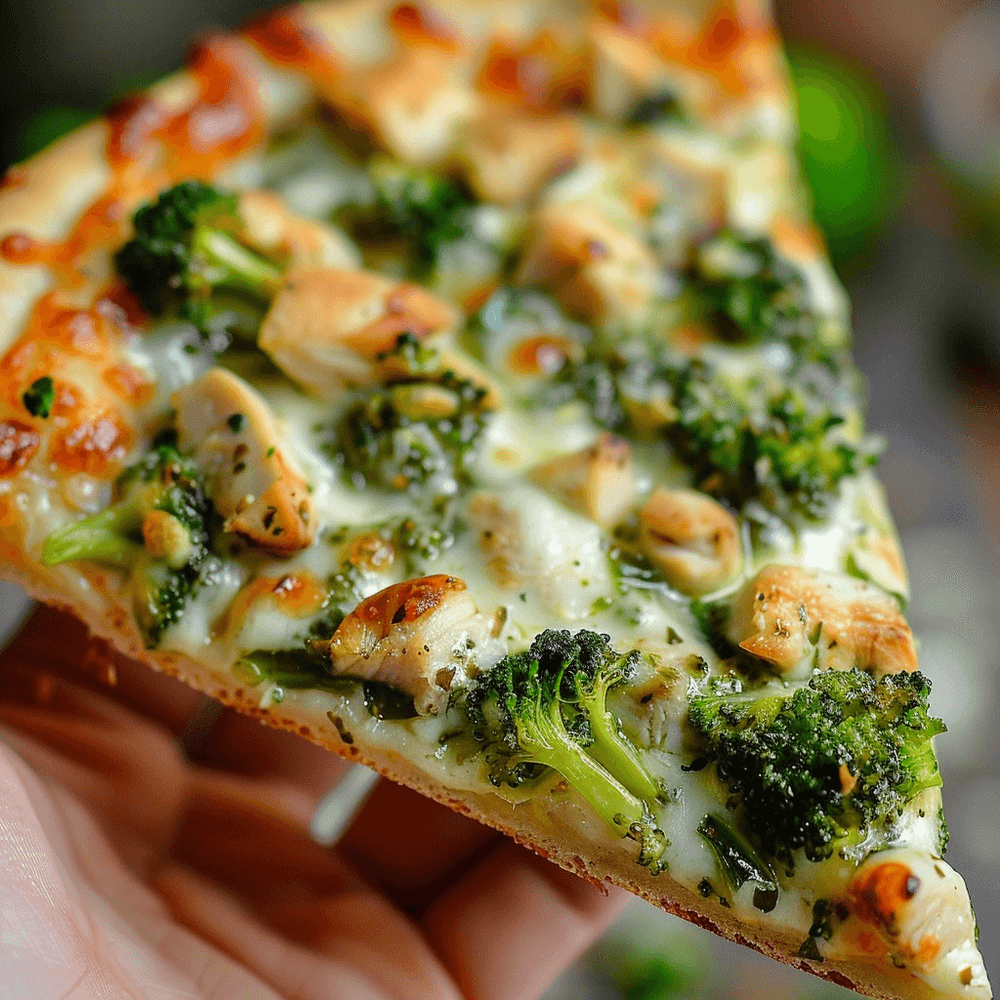 Chicken and Broccoli Parm Pizza