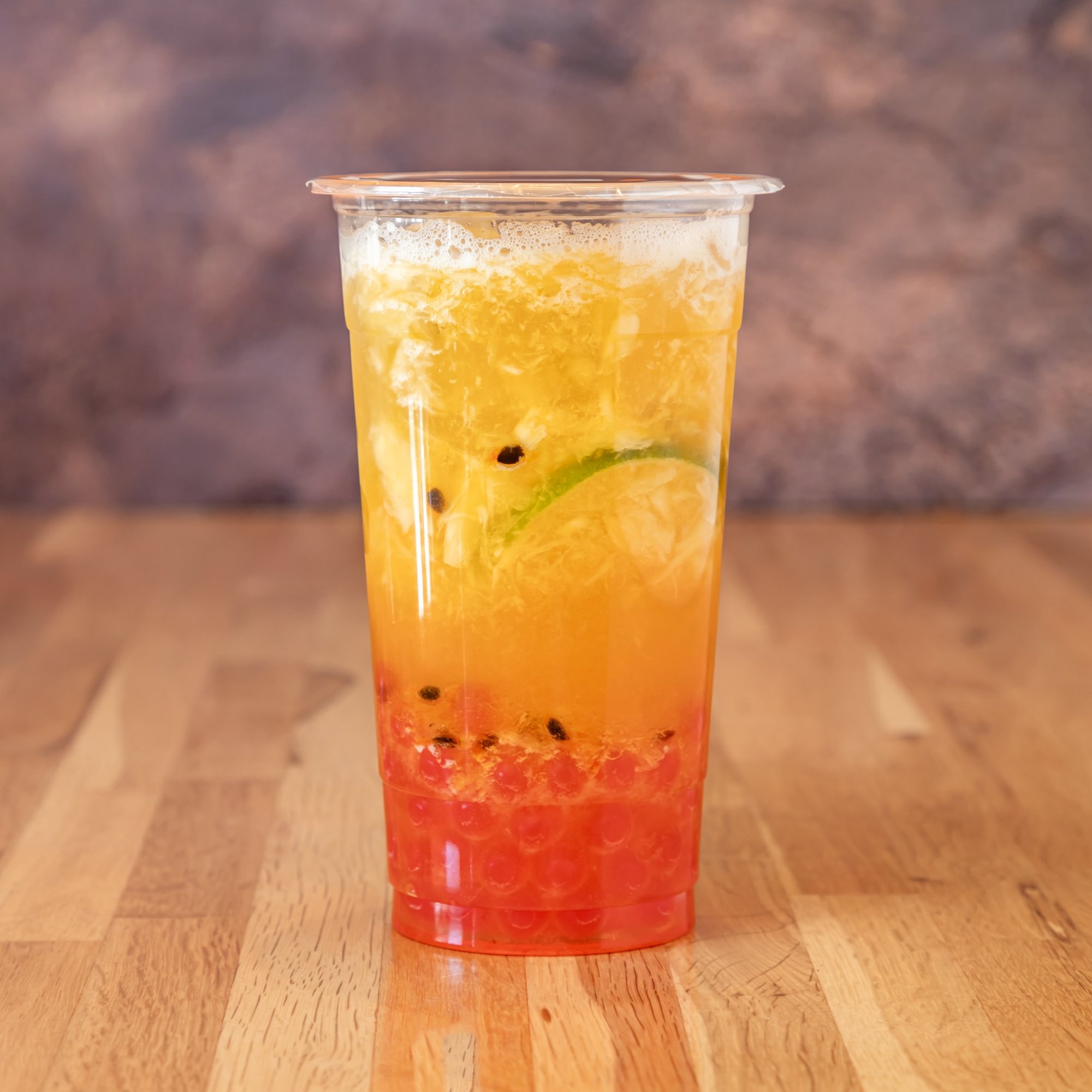 Pineapple Passion Fruit Tea with Boba