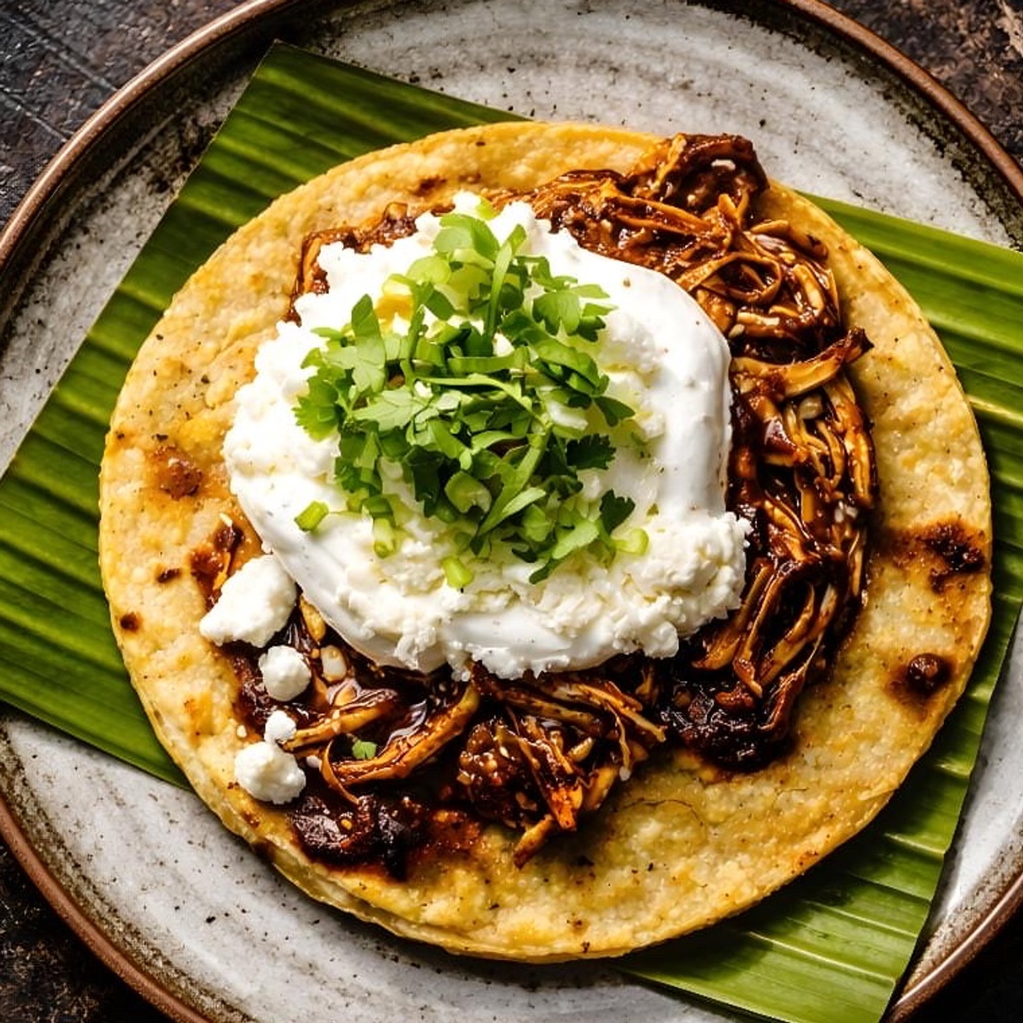 Mole chicken taco