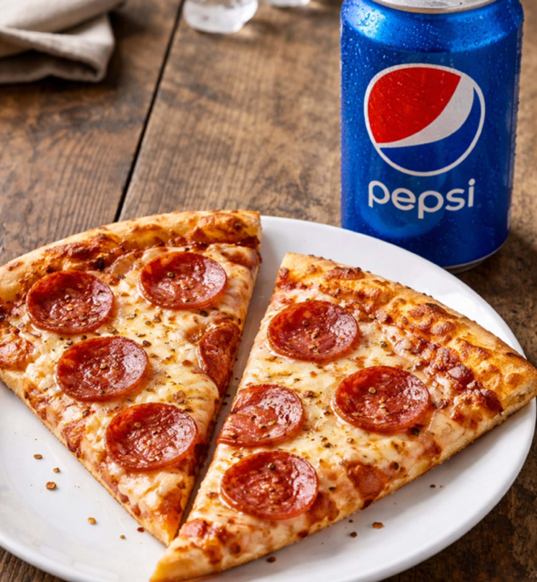 Two One Topping Pizza Slices & Soft Drink Lunch
