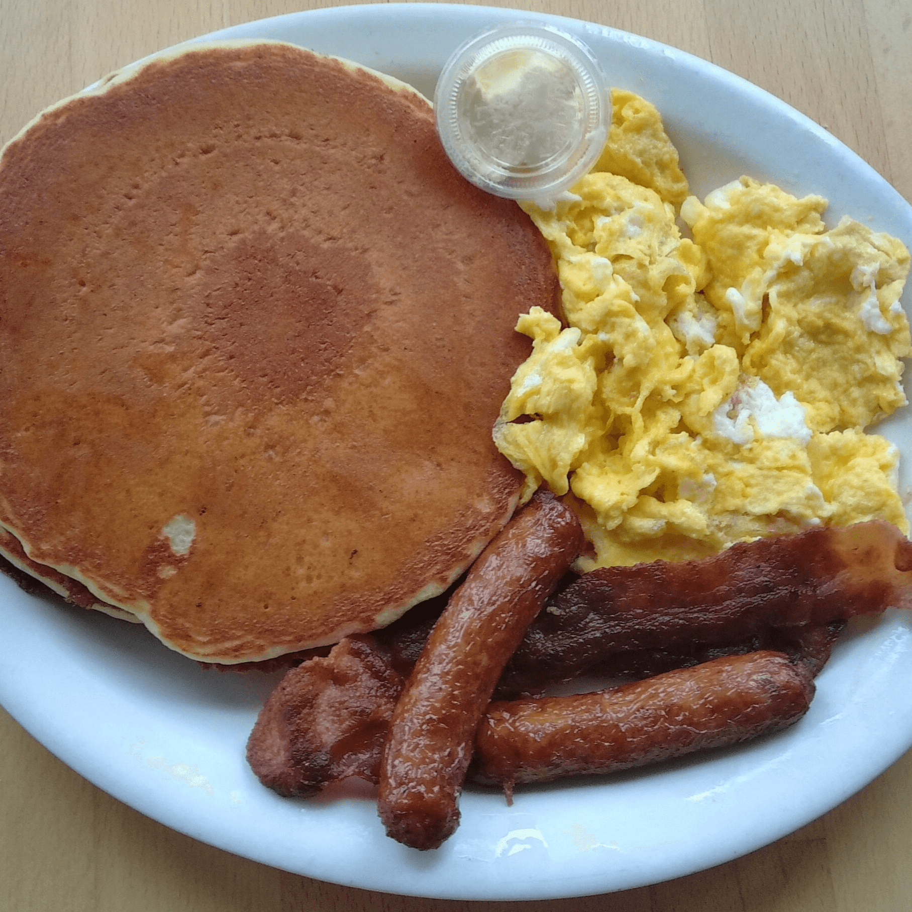 2 Pancake Special (2 Eggs, 2 Bacon & 2 Sausages)