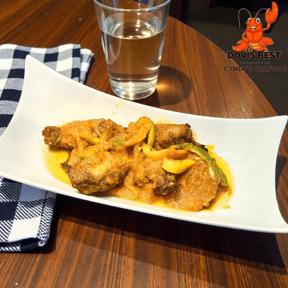 Curry Chicken, White Rice or Plantain