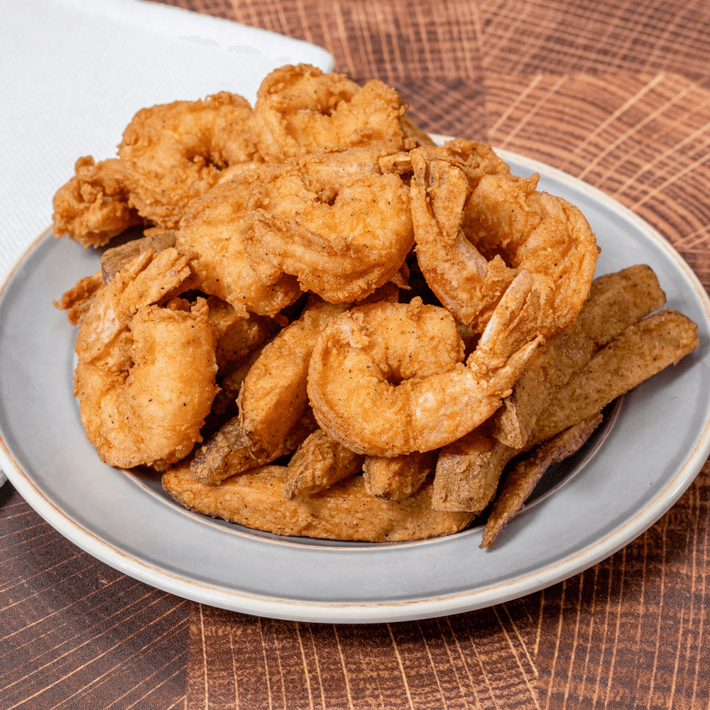 10pc Shrimp - 2pc Chick N' Dark-Thigh/Leg (includes fries & slaw)