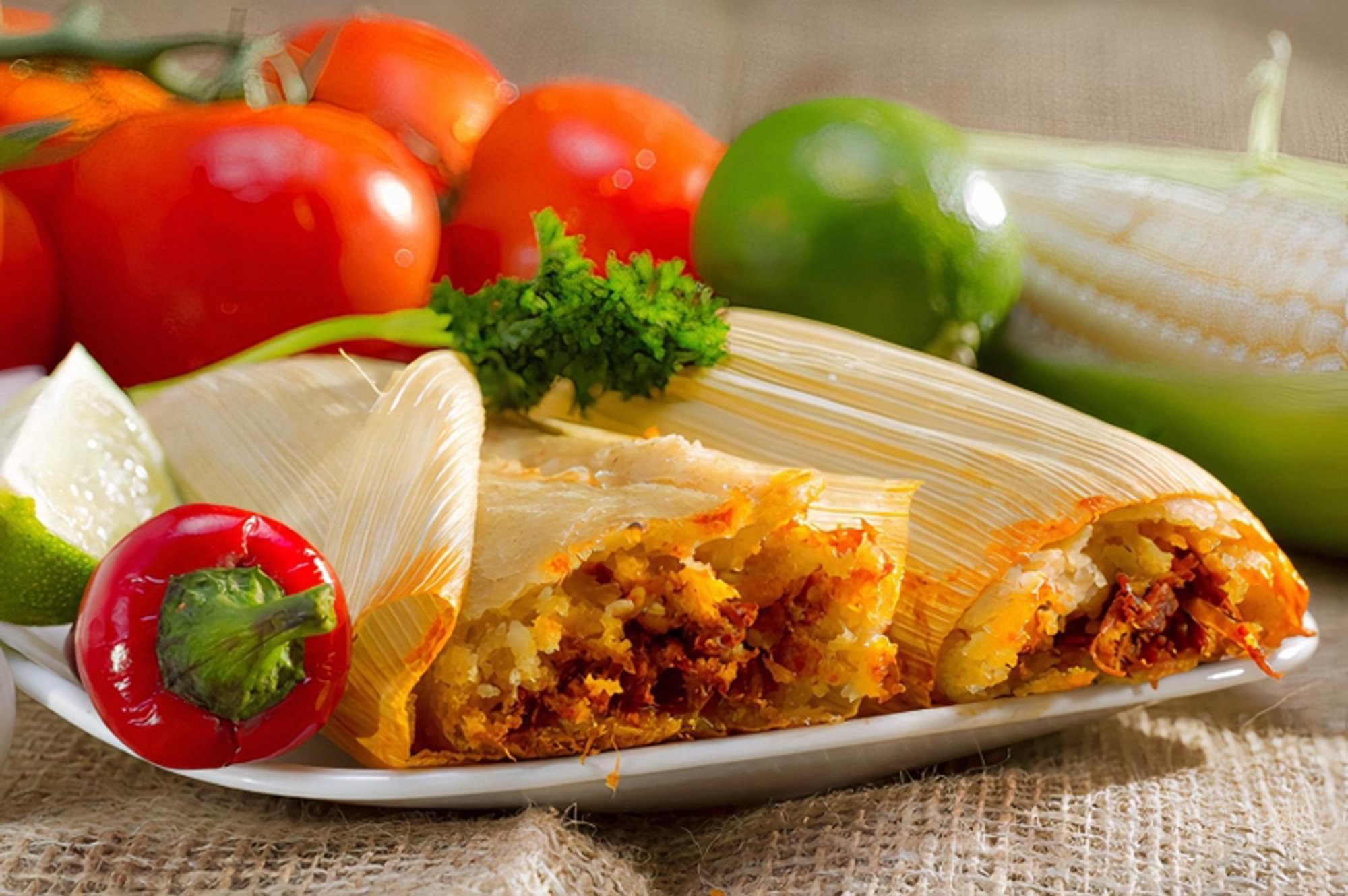Tamale on the husk