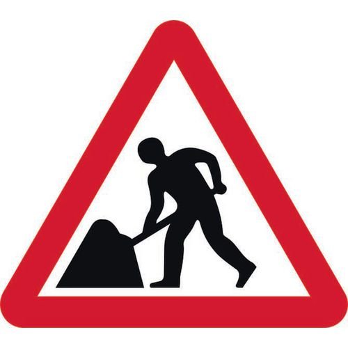 600mm Triangular Temporary Road Sign - Men At Work Construction Warning