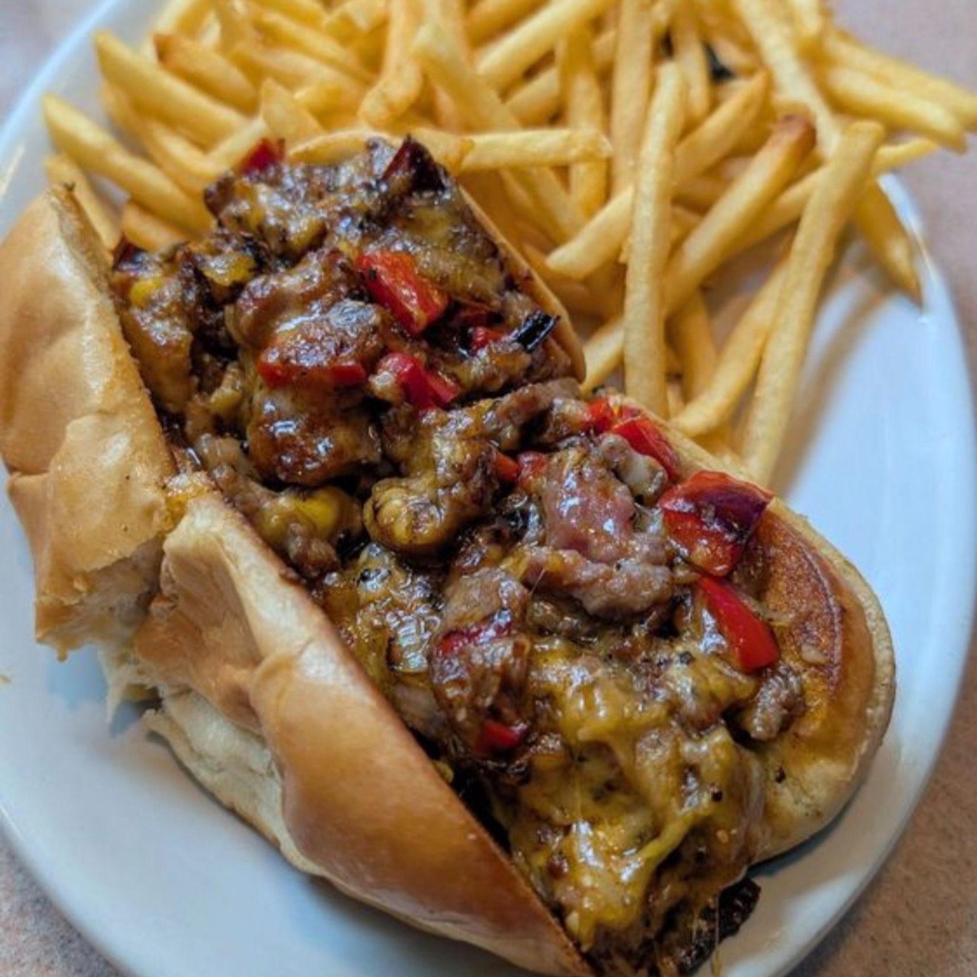 The Krakatoa Cheese Steak Sandwich