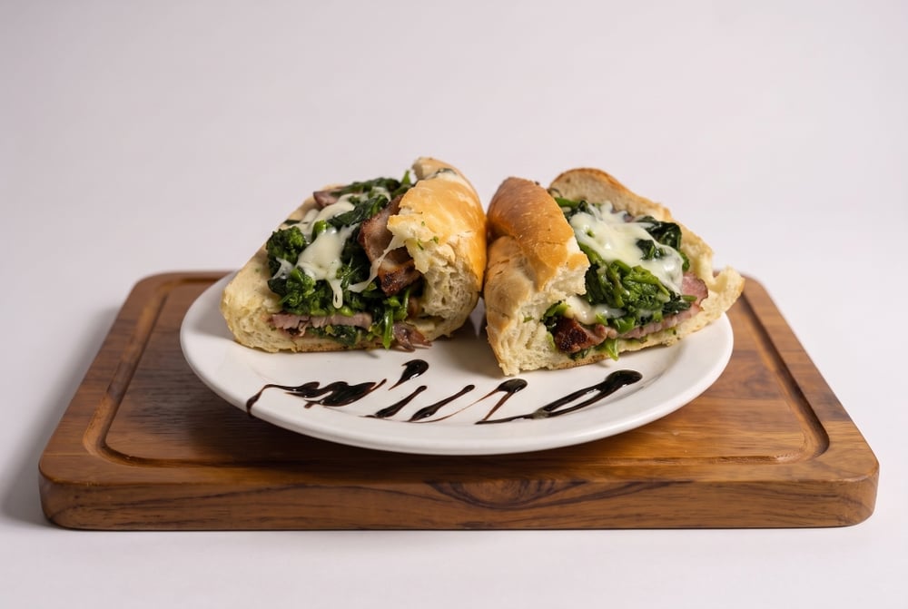 Broccoli Rabe, Sausage, Mozzarella Sandwich