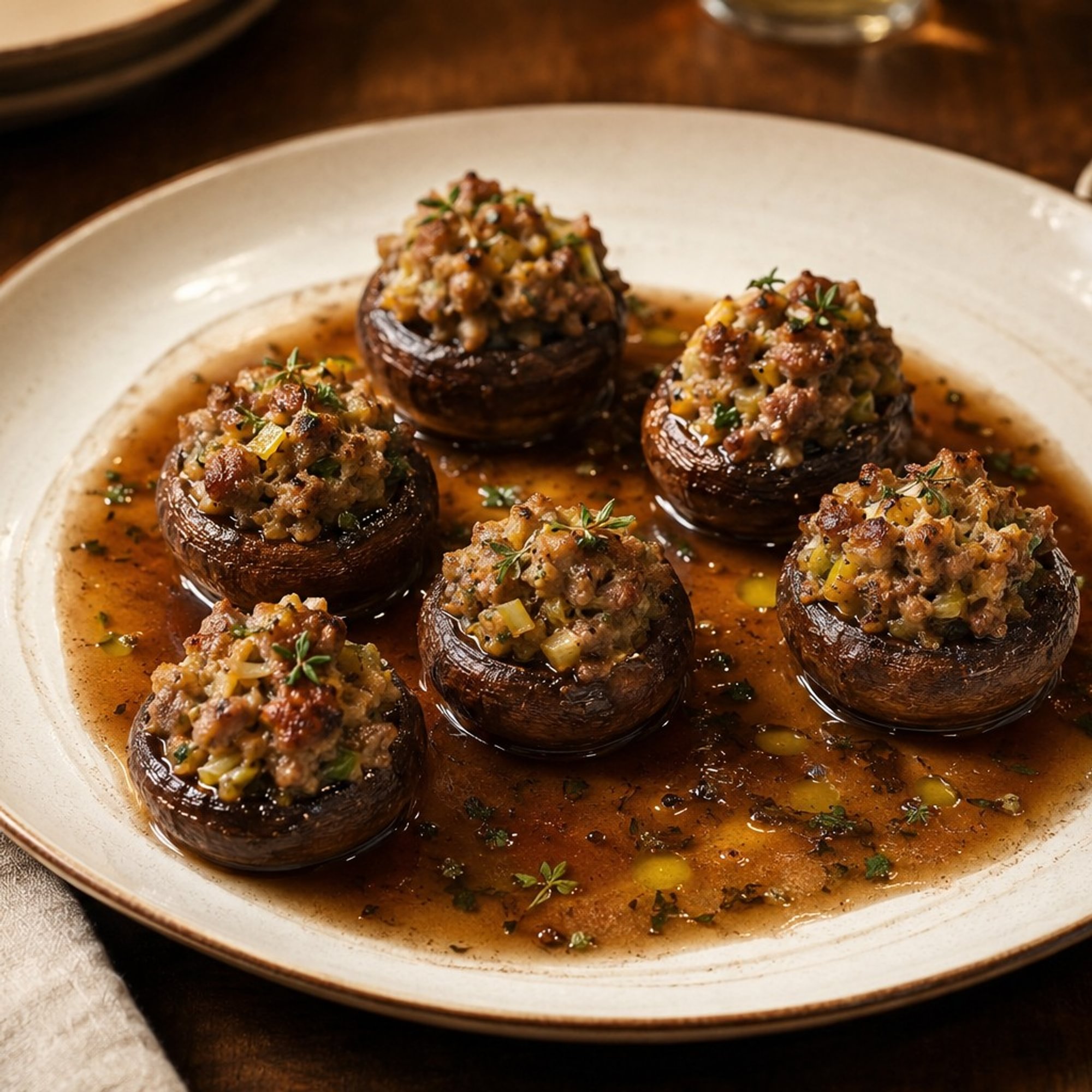 Marsala Sausage Stuffed Mushrooms