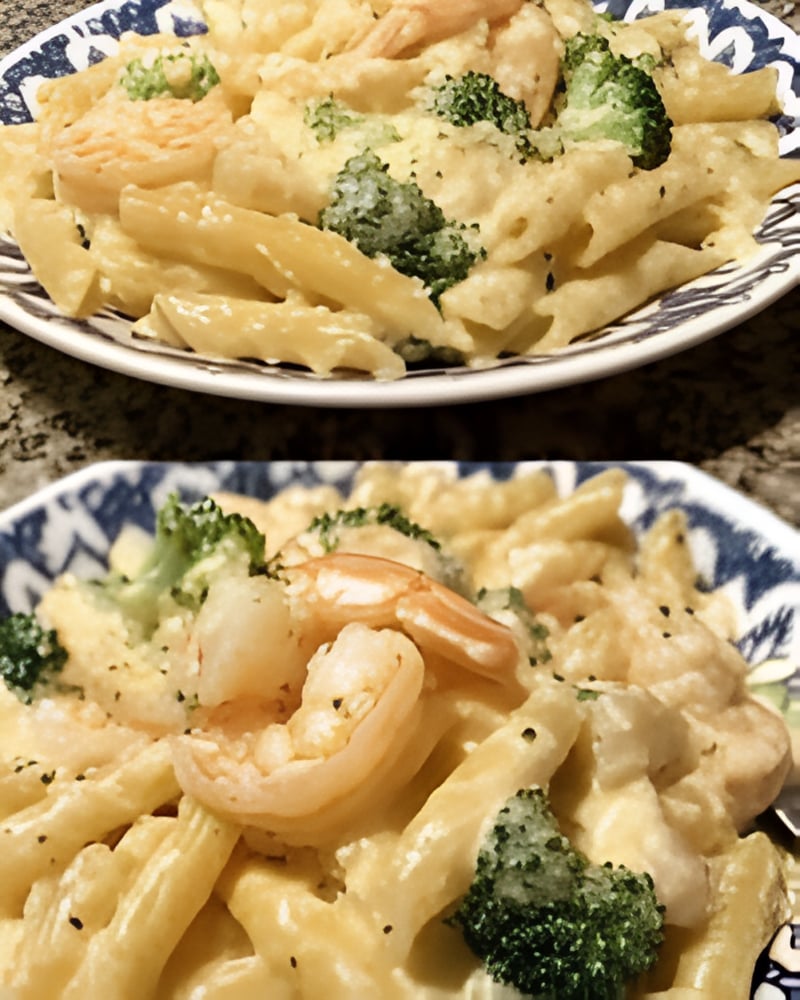 Shrimp Broccoli Alfredo Pasta
