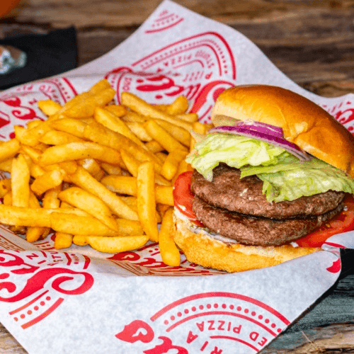 Hamburger with French Fries