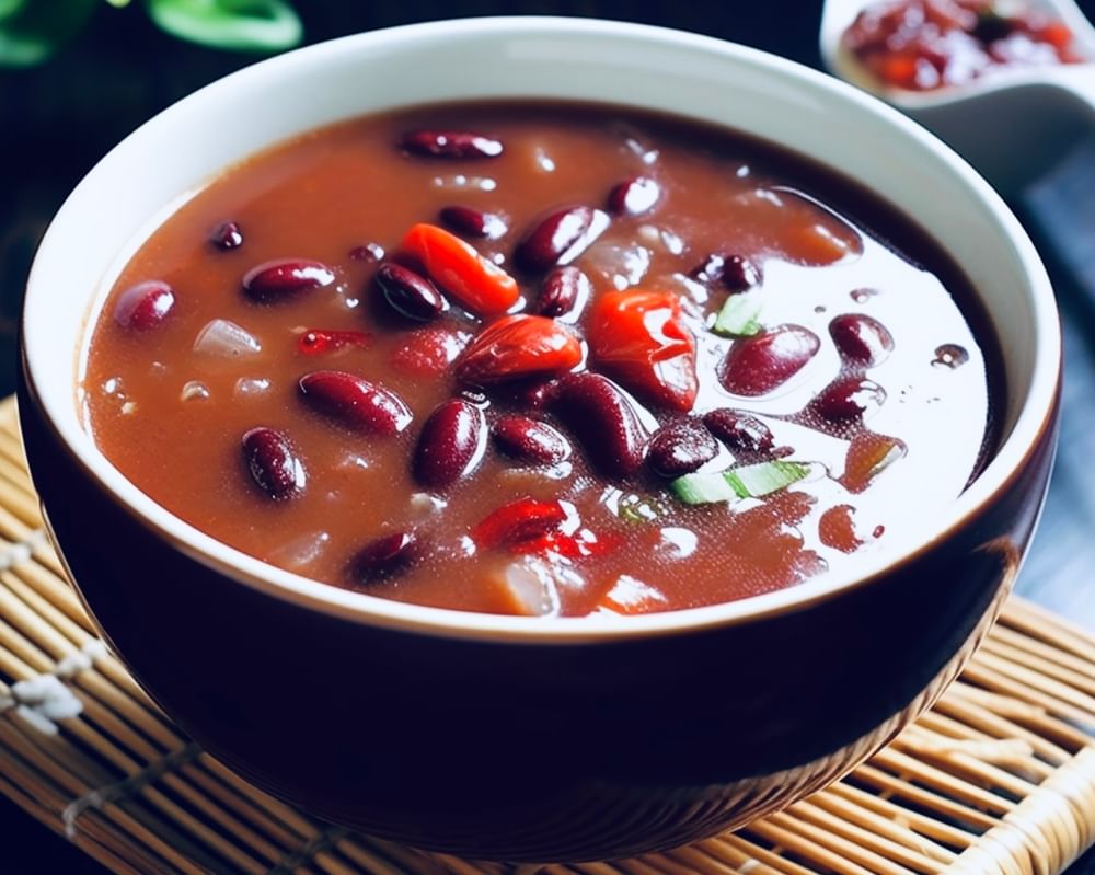 Red Bean Soup with Onions and Cilantro