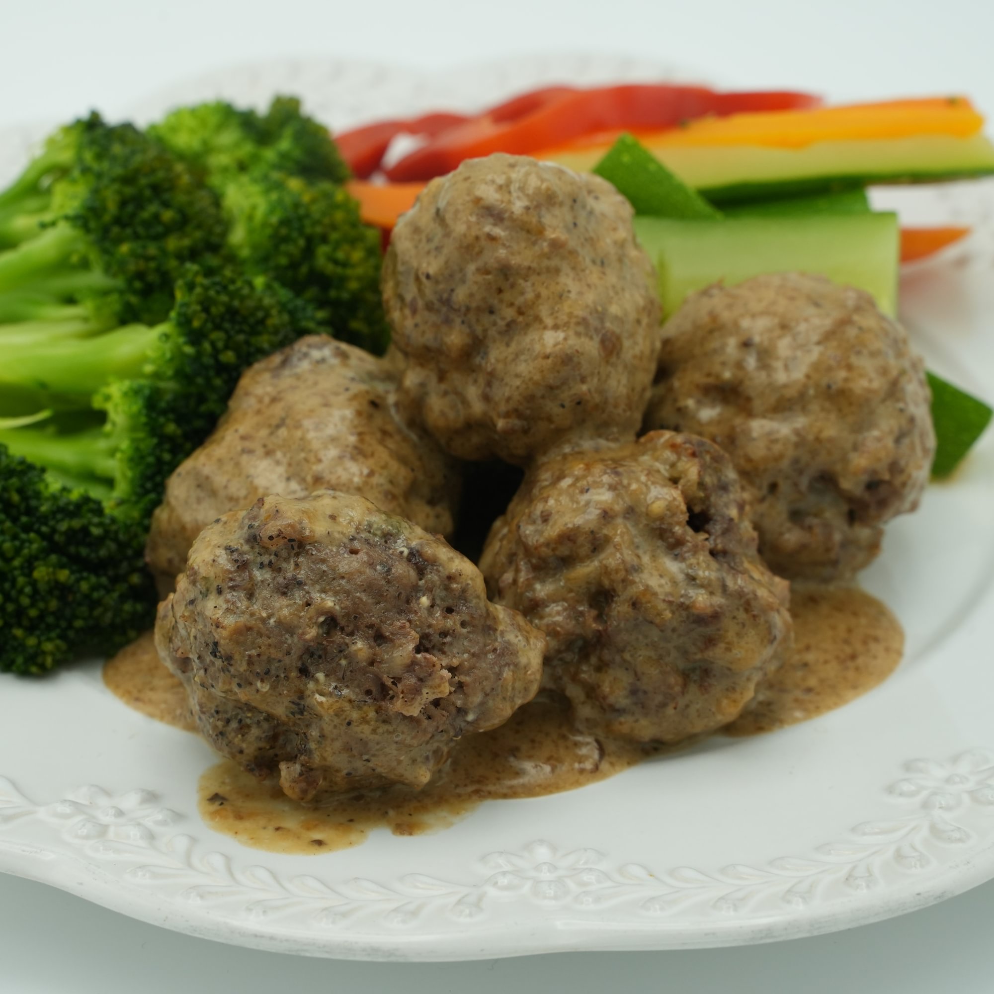 Swedish (Beef) Meatballs over Egg Noodles