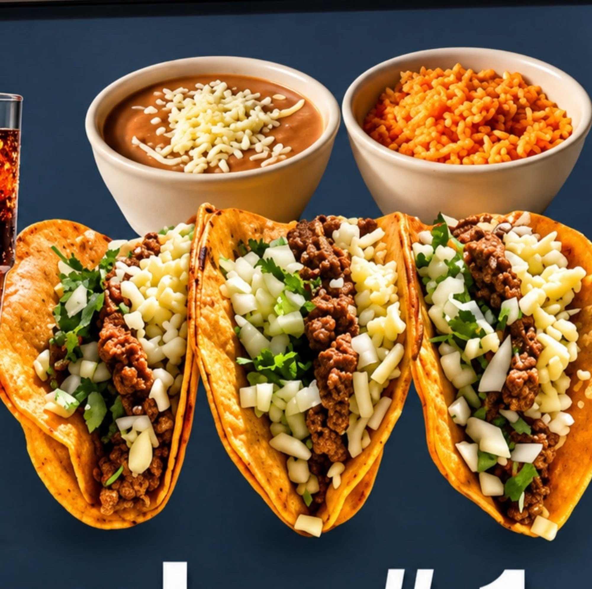 Red Quesotaco Combo (with Rice & Beans)