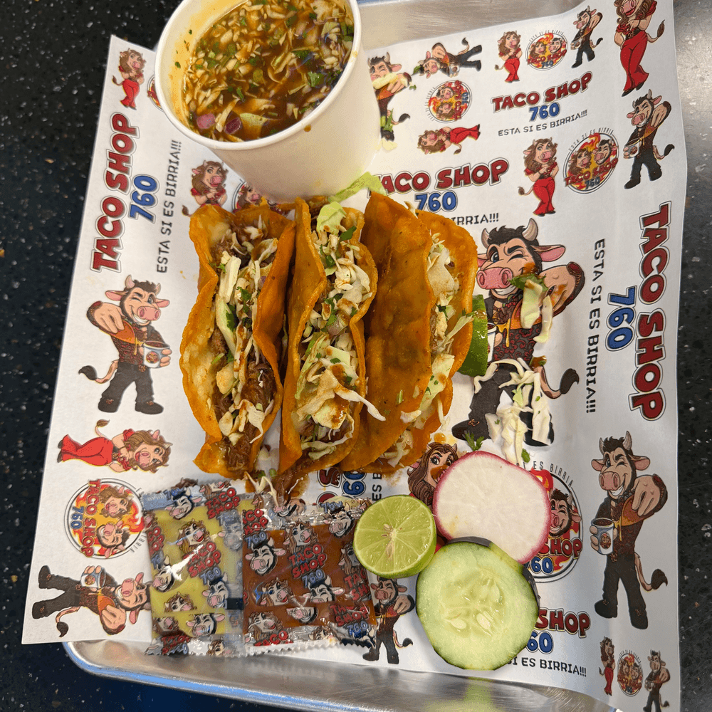 “THE TRIO 760” TACOBIRRIAS (NO CHEESE)