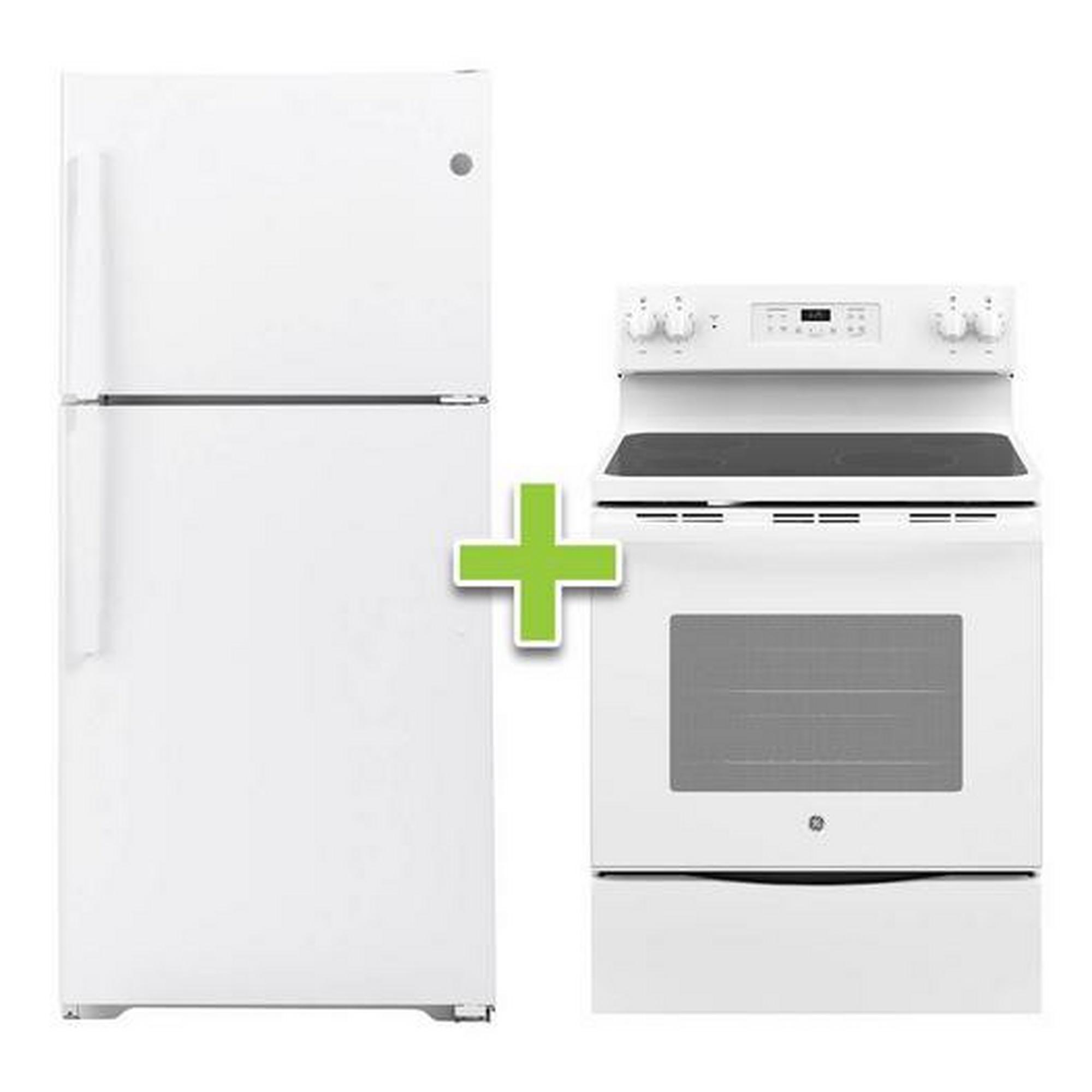 Top Mount Refrigerator & Electric Range