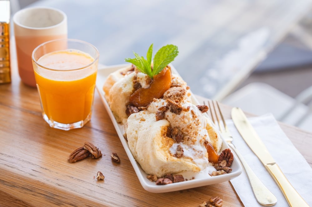 Peach Pecan Crisp Pancake [Flavor of the Month]