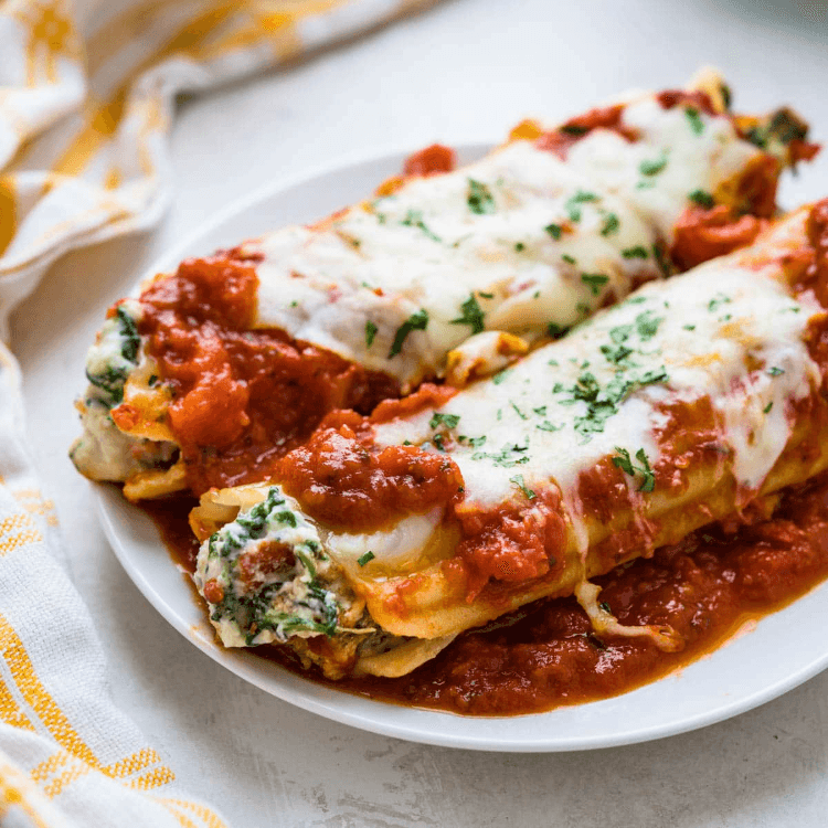 Manicotti Stuffed Pasta with Ricotta Cheese