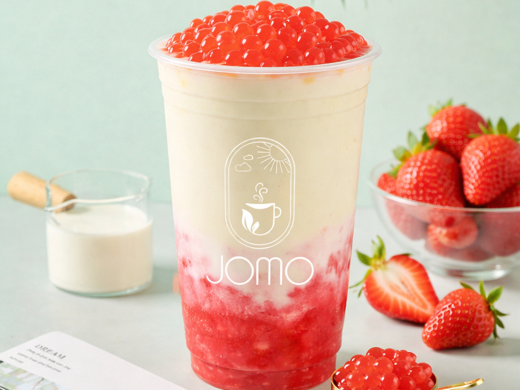 Strawberry Fresh Milk w/t Strawberry Pop