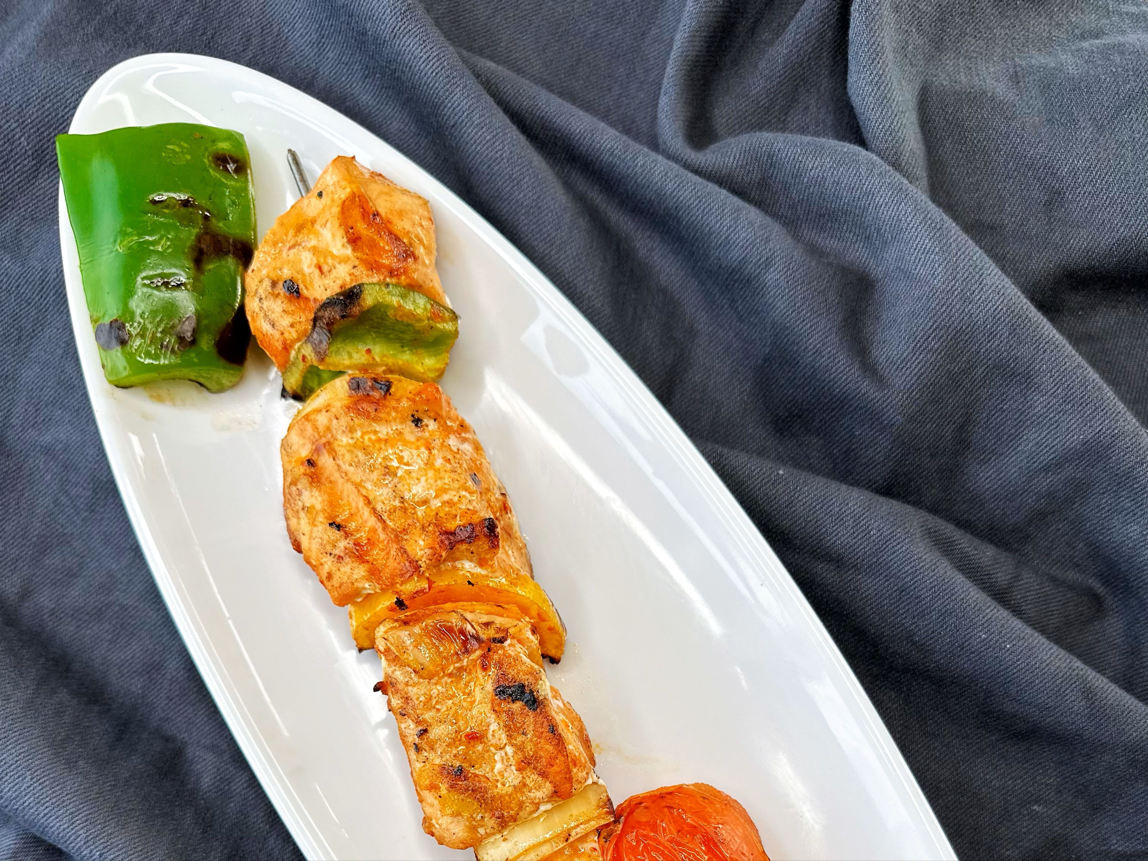 Side Salmon Kebab Skewer Only