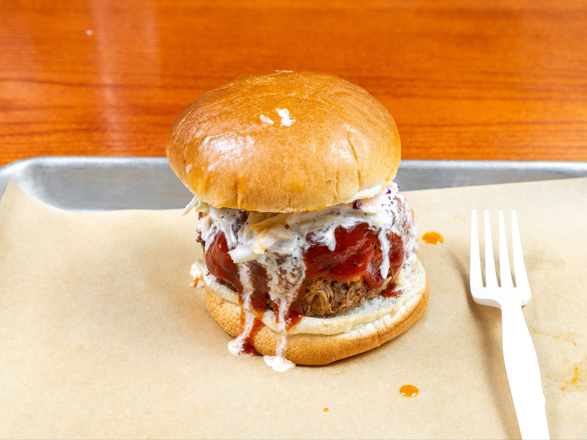 #2. Pulled Pork W/BBQ + Coleslaw