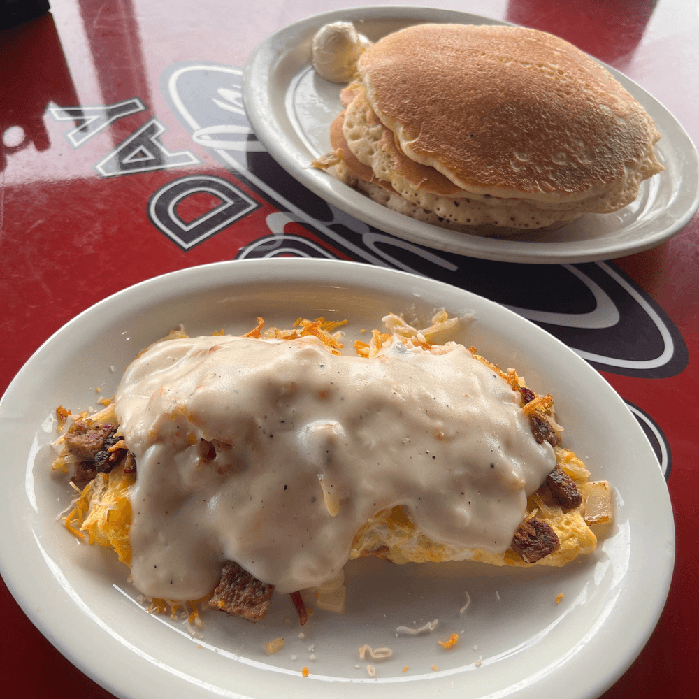 Country Omelette with 2 Pancakes