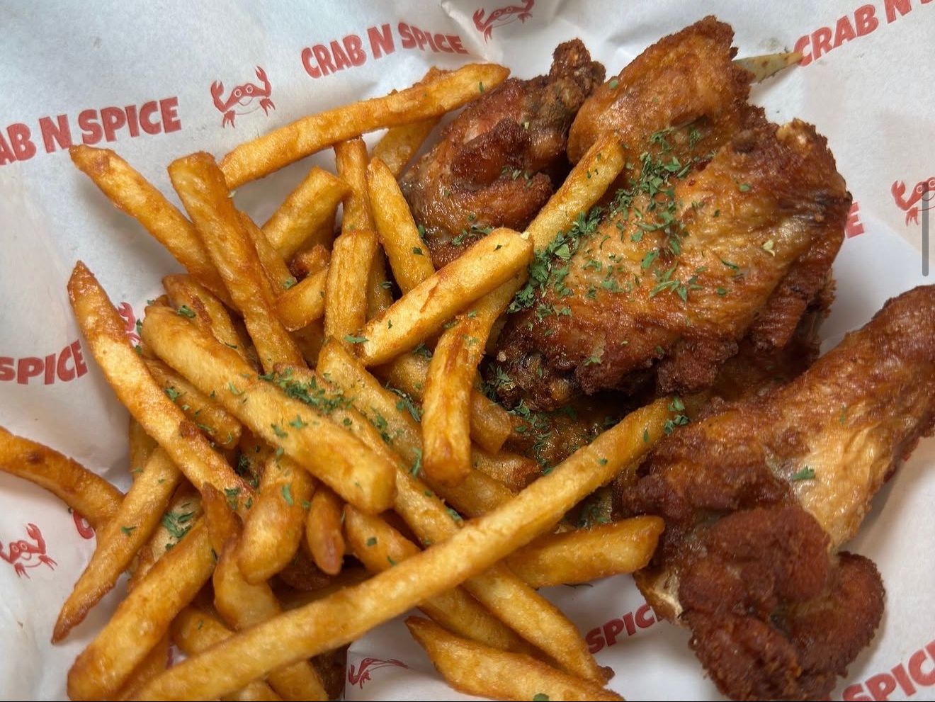 Lemon Pepper Wings With Fries