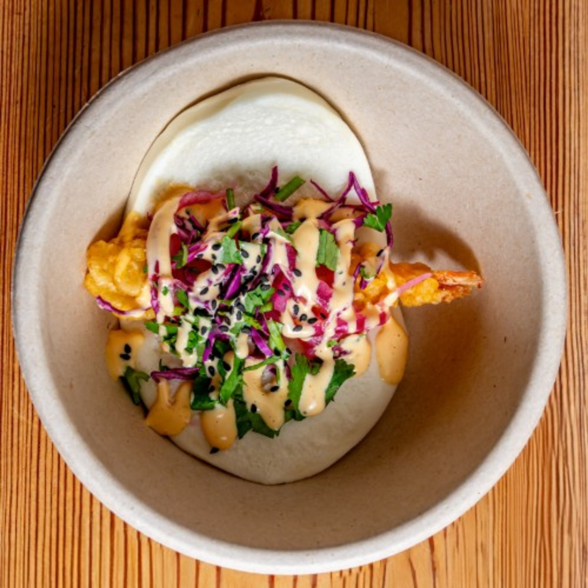 B4) Shrimp Tempura Bao