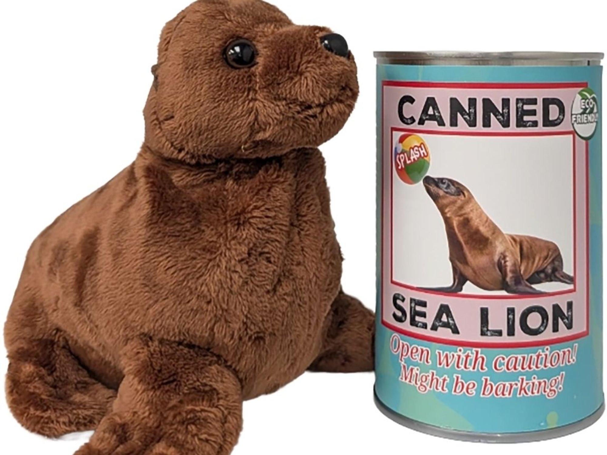 Splash the Canned Sea Lion - Eco-Friendly and Recycled Gift Foil Lid
