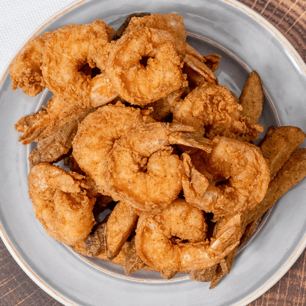 Shrimp Basket - 1-lb. (includes fries & slaw)