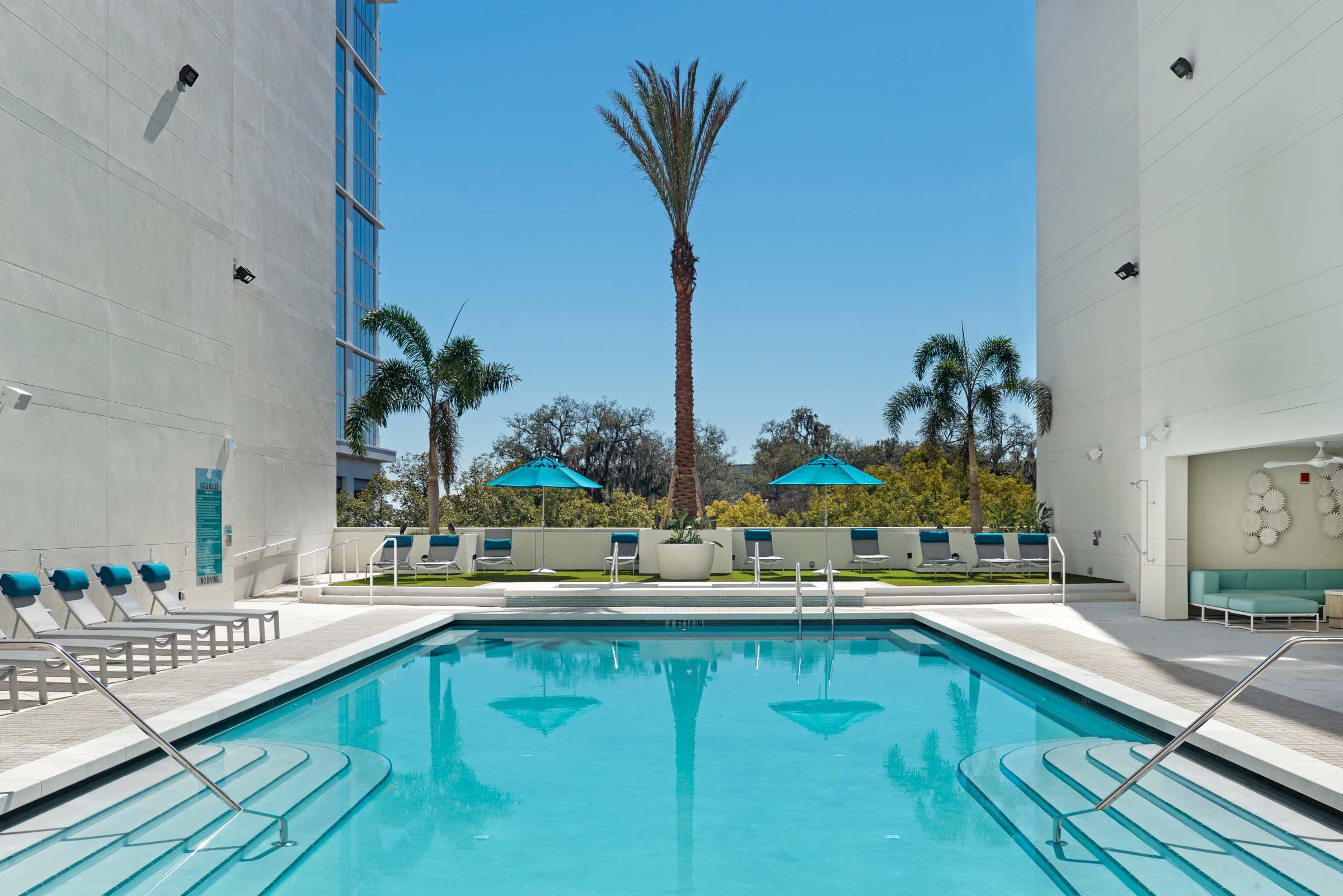 Tropical pool with spa