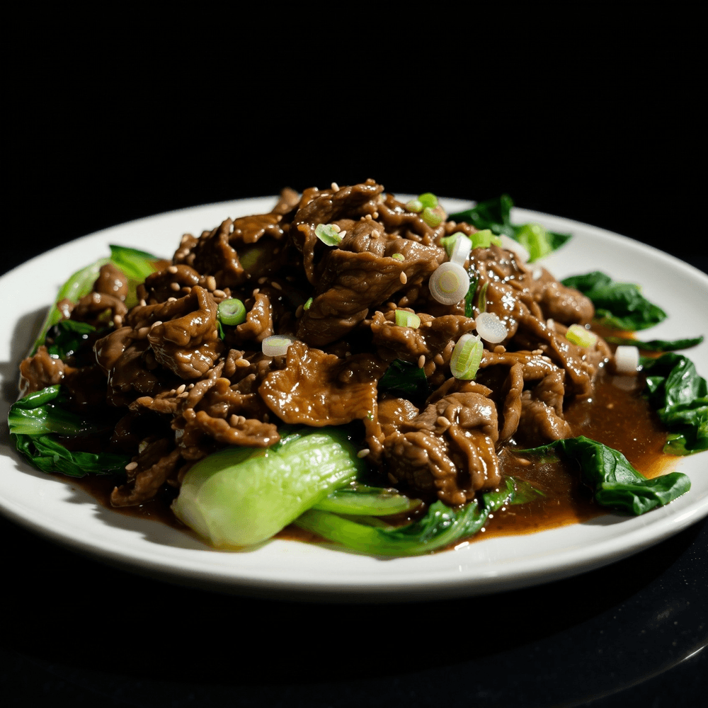 Baby Bok Choy with Beef in Brown Sauce