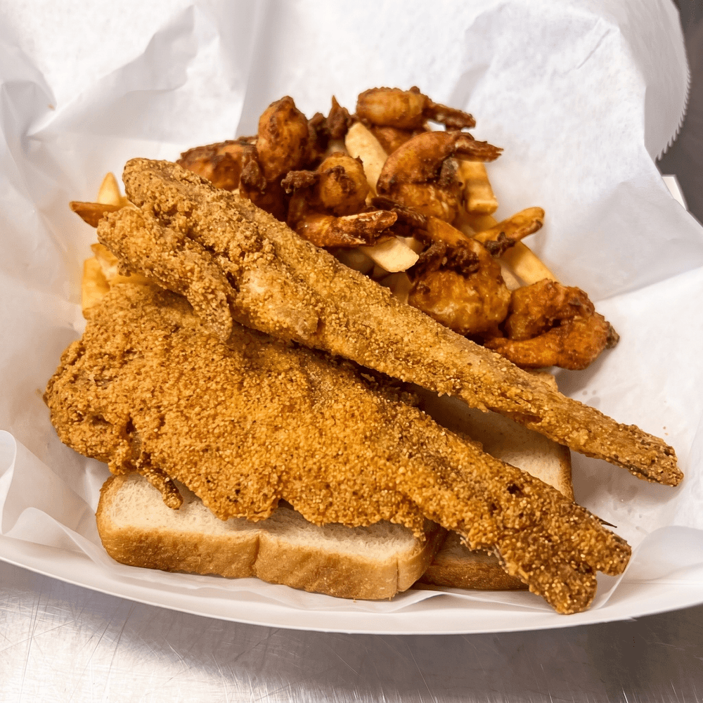 2 pc Whole Catfish and 10 Shrimp