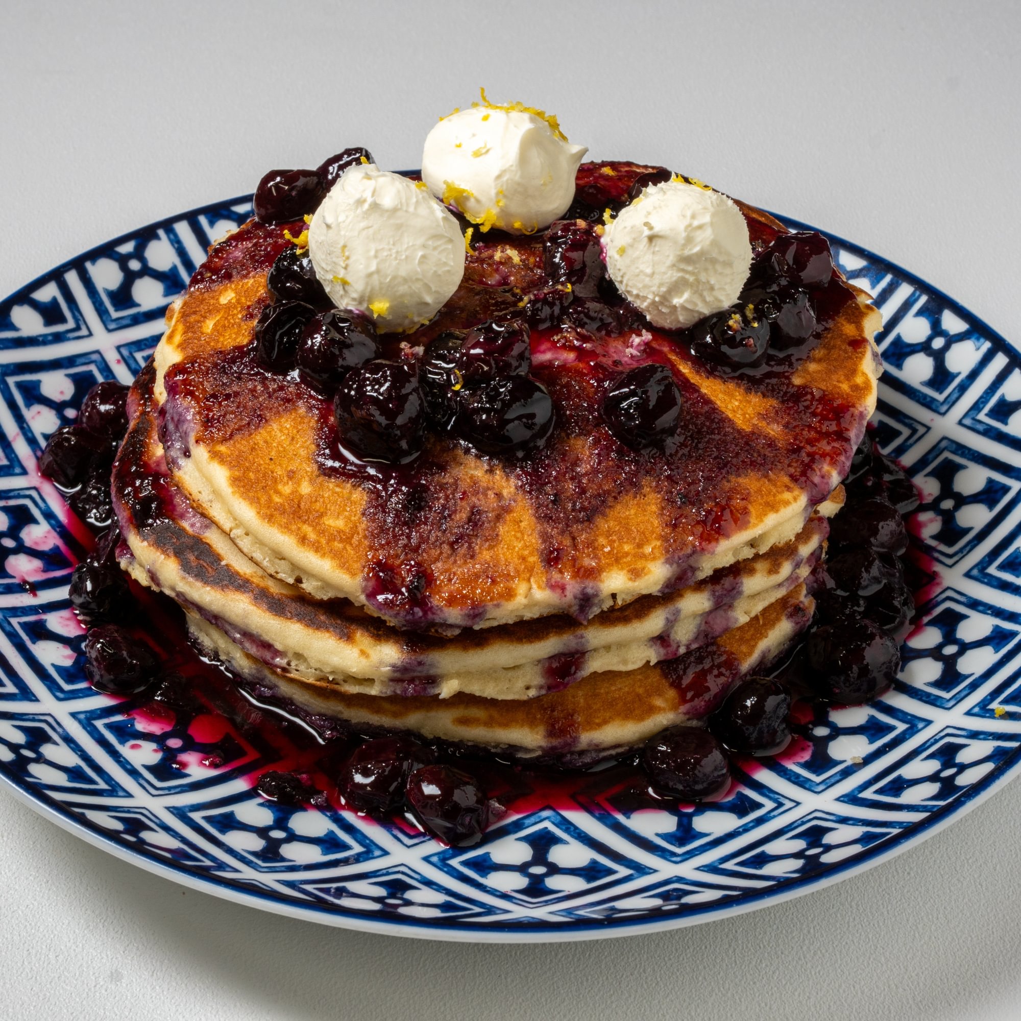 Blueberry & Mascarpone Pancakes