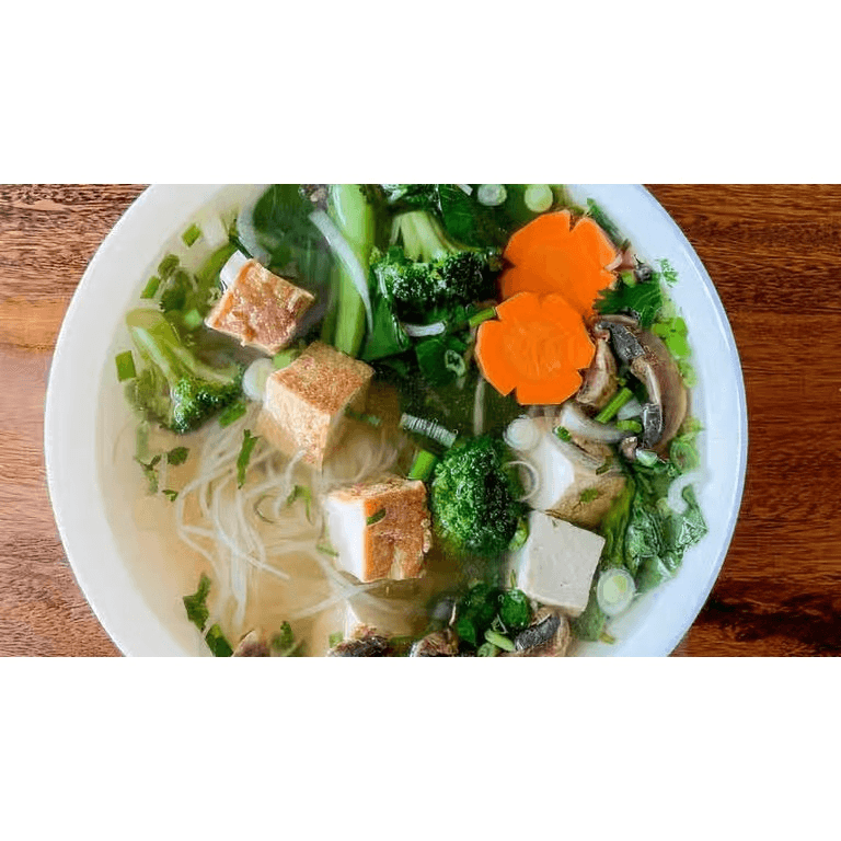 217. Phở Rau Cải Pho with Fried Tofu, Broccoli, Napa Cabbage, Yu Choy in Veggie Broth