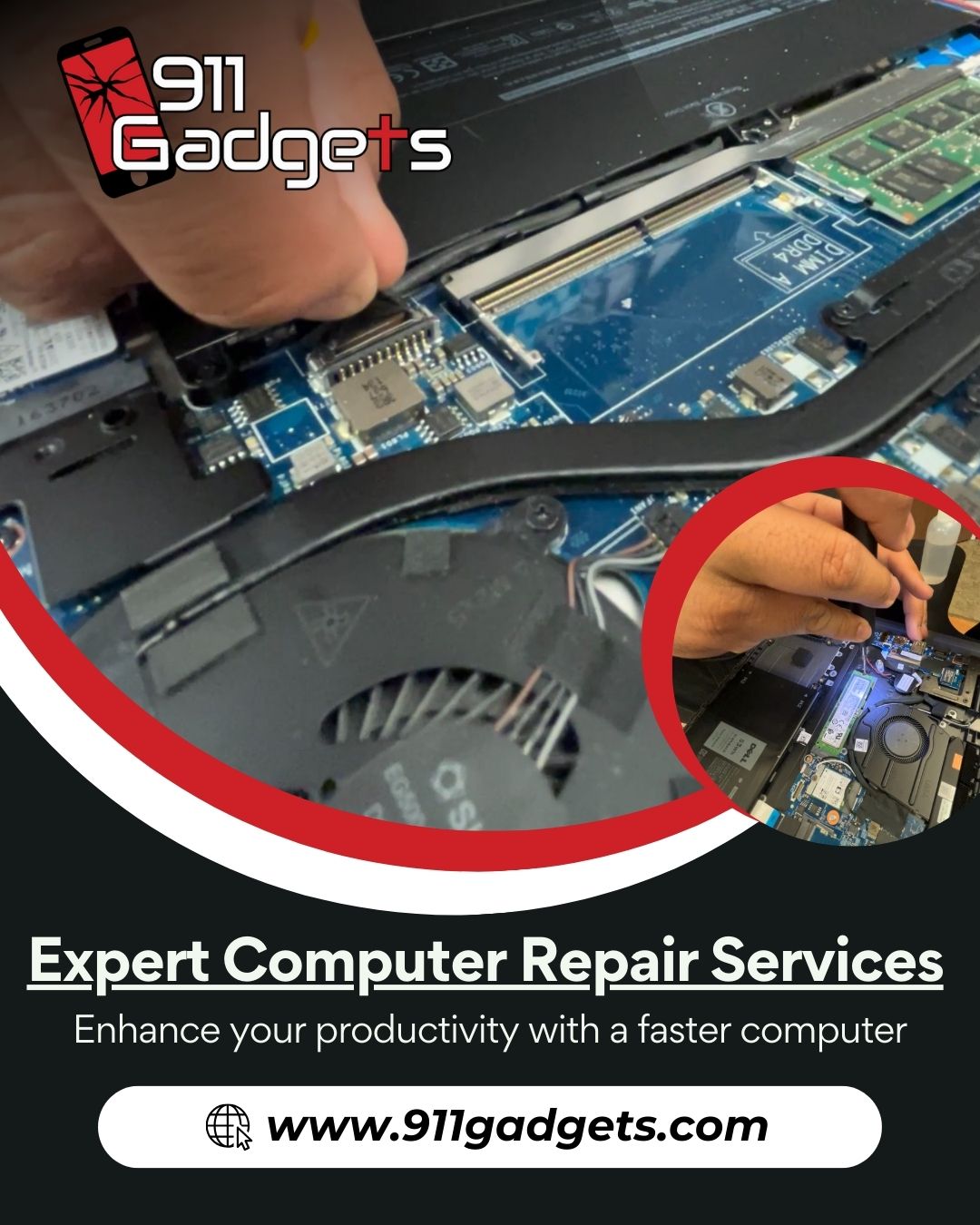 Desktop computer’s internal components