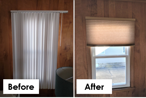This cellular shades upgrade is the perfect choice for this Springfield Illinois living room. Honeycomb shades are both stylish and classic and are one of the easiest window coverings to operate.  BudgetBlinds  CellularShades  HoneycombShades  Shades  WindowCoverings  SpringfieldIllinois  Springfiel